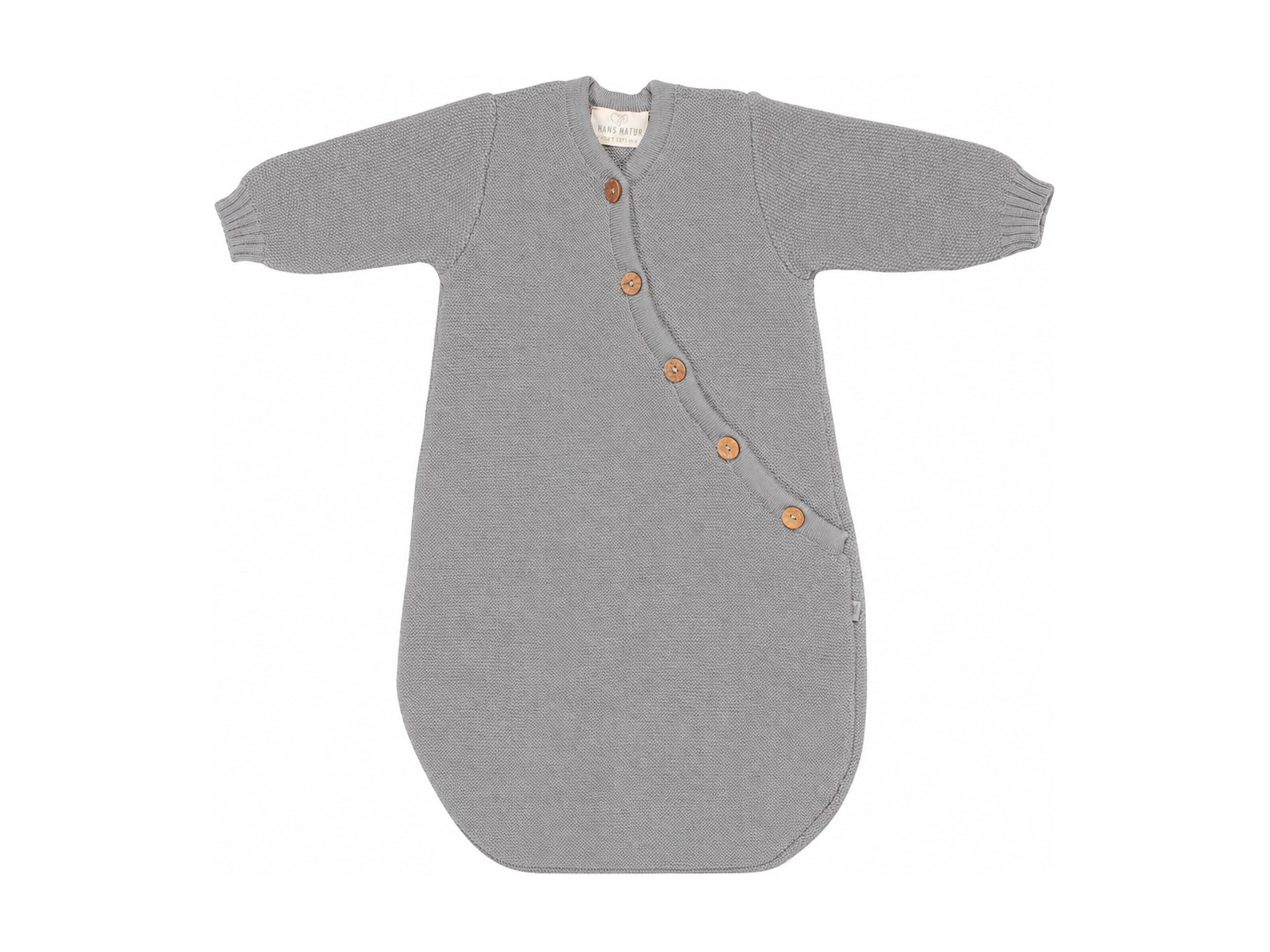 Baby-Langarm-Schlafsack Bio-Merinowolle grey Gr.02 (ca 75 cm)
