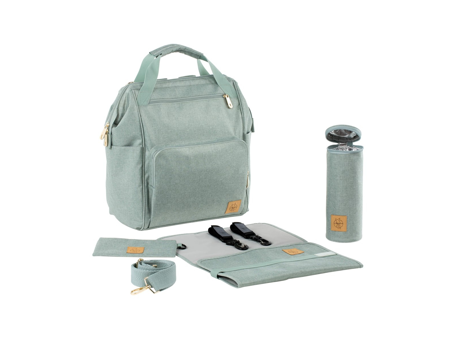 Wickelrucksack Goldie Glam mint inkl Zubehör & Wickelunterlage