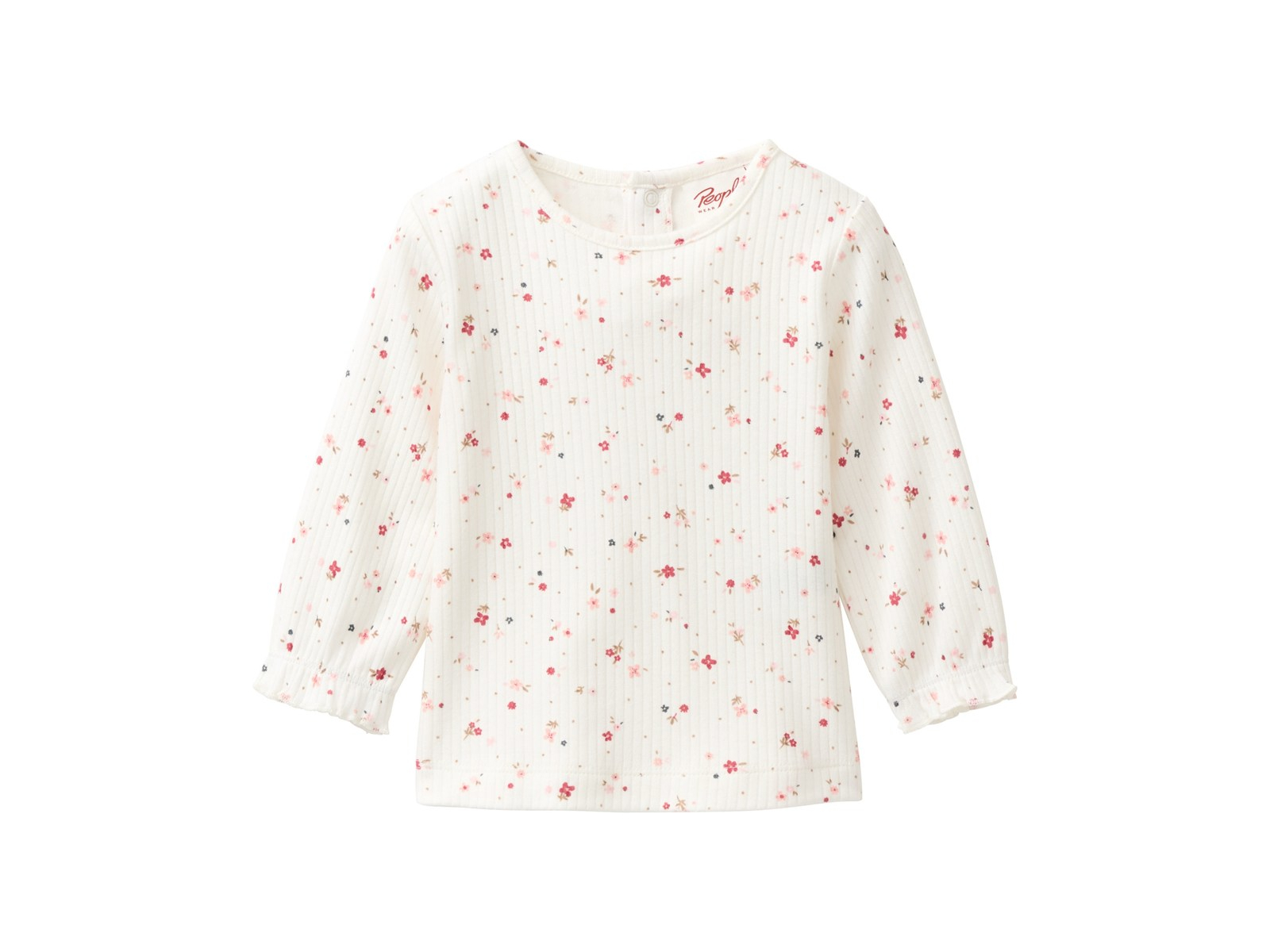 People Wear Organic Langarm-Shirt kleine Blümchen weiß 86/92