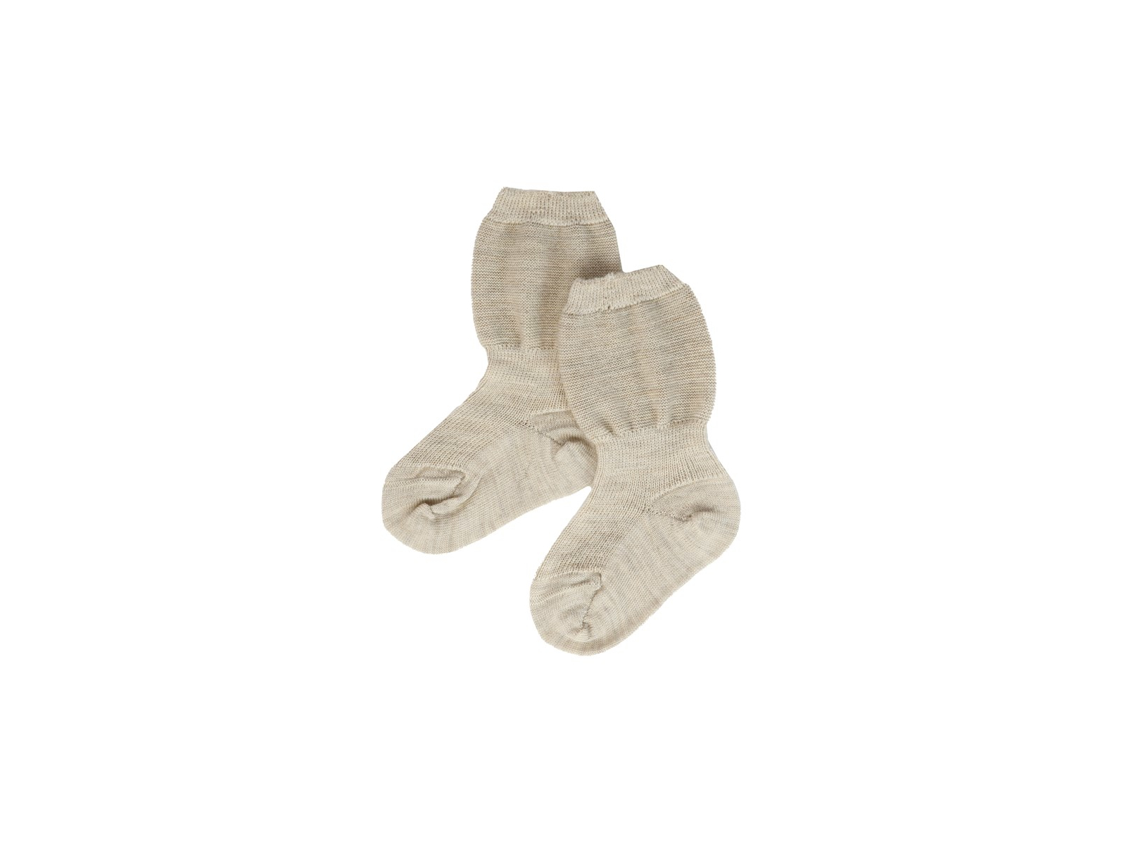 Feine Babysocken Bio-Schurwolle hellbraun-melange Gr. 01