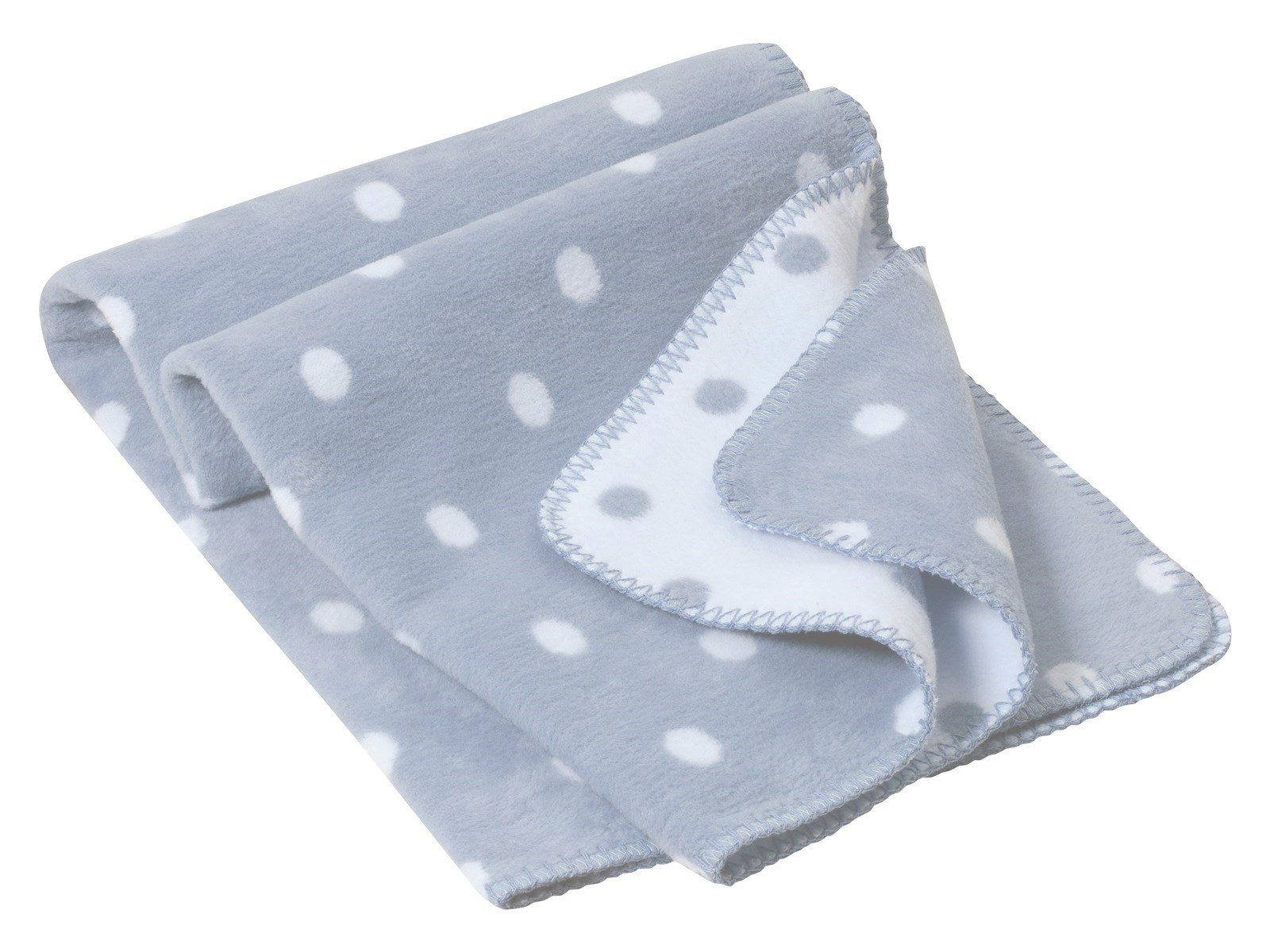 Babydecke Bio-Baumwolle stahlblau-Punkte Maße 75 x 100 cm