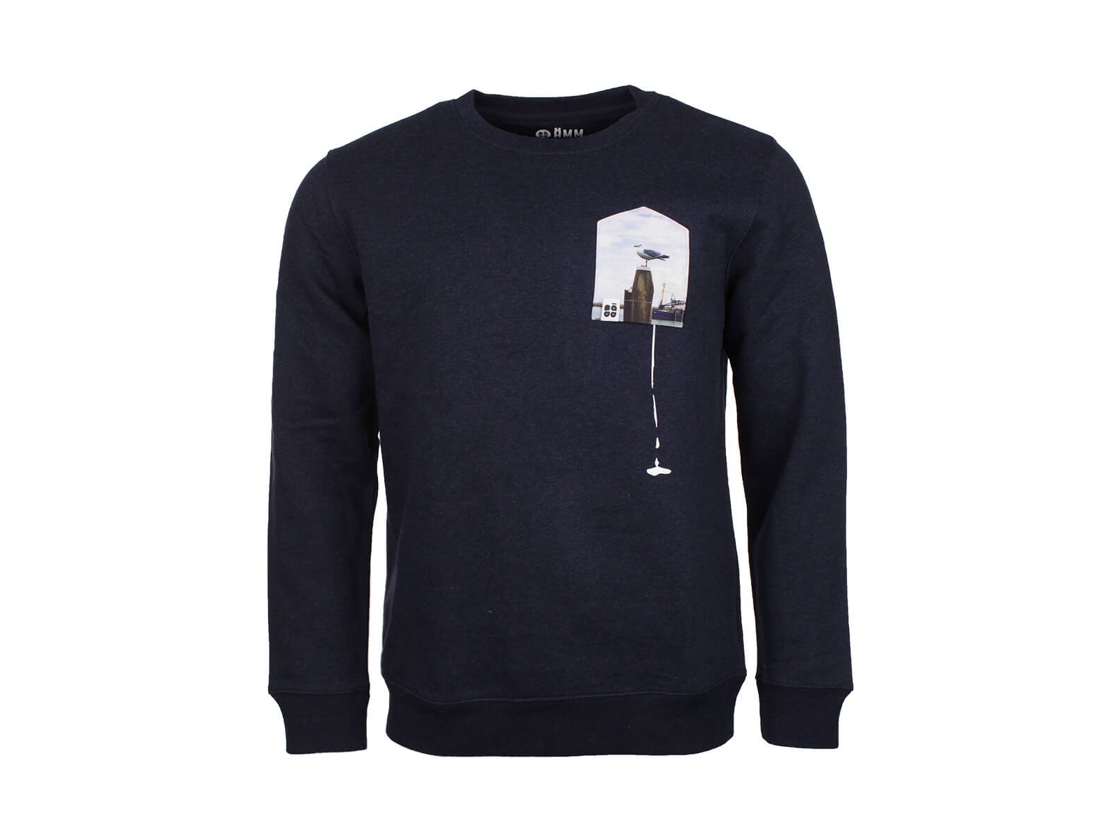 Herren Pullover "Glücksschiss BT" navy meliert M