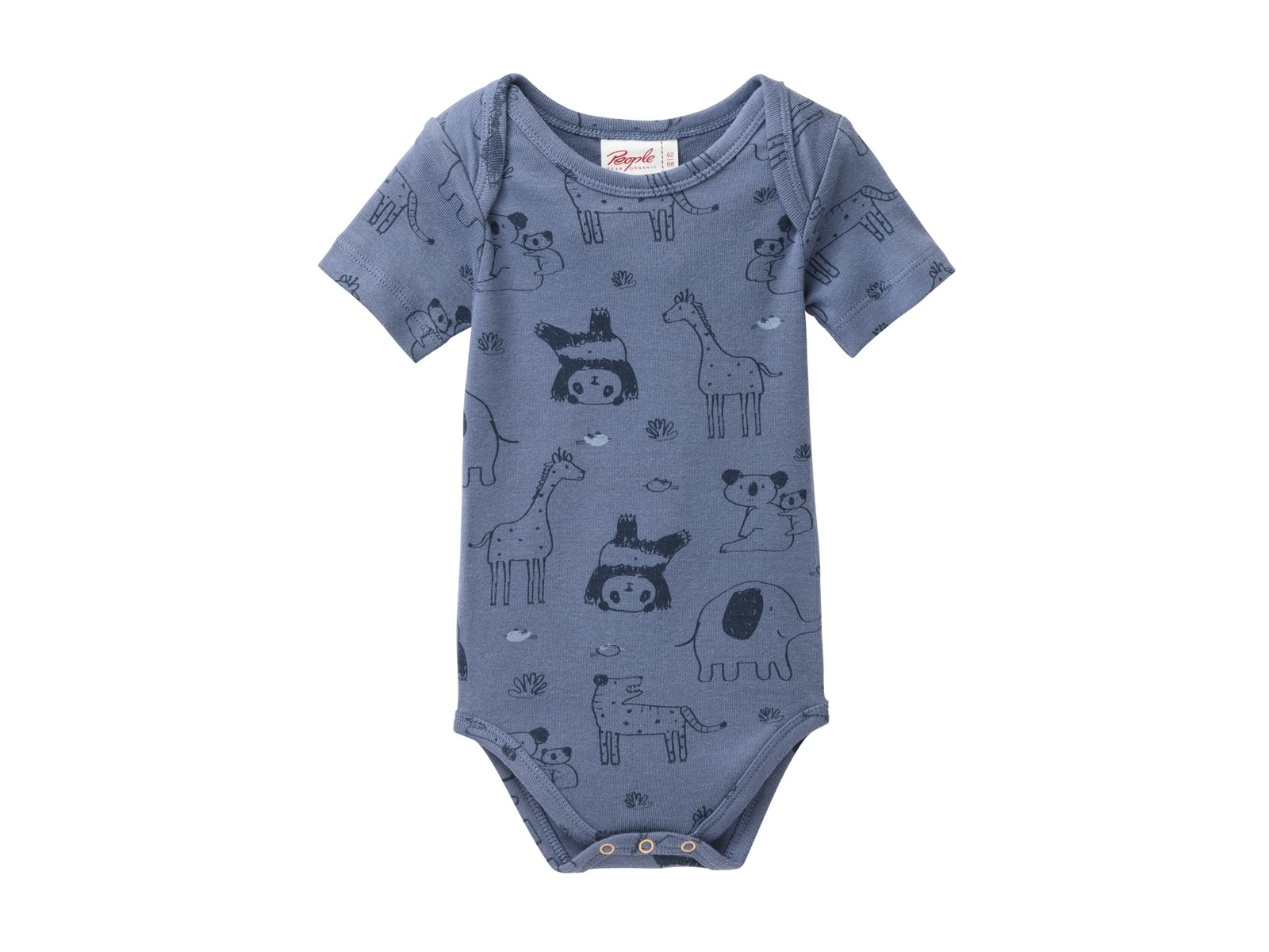 People Wear Organic Kurzarm-Body Zoo ozean Gr. 86/92