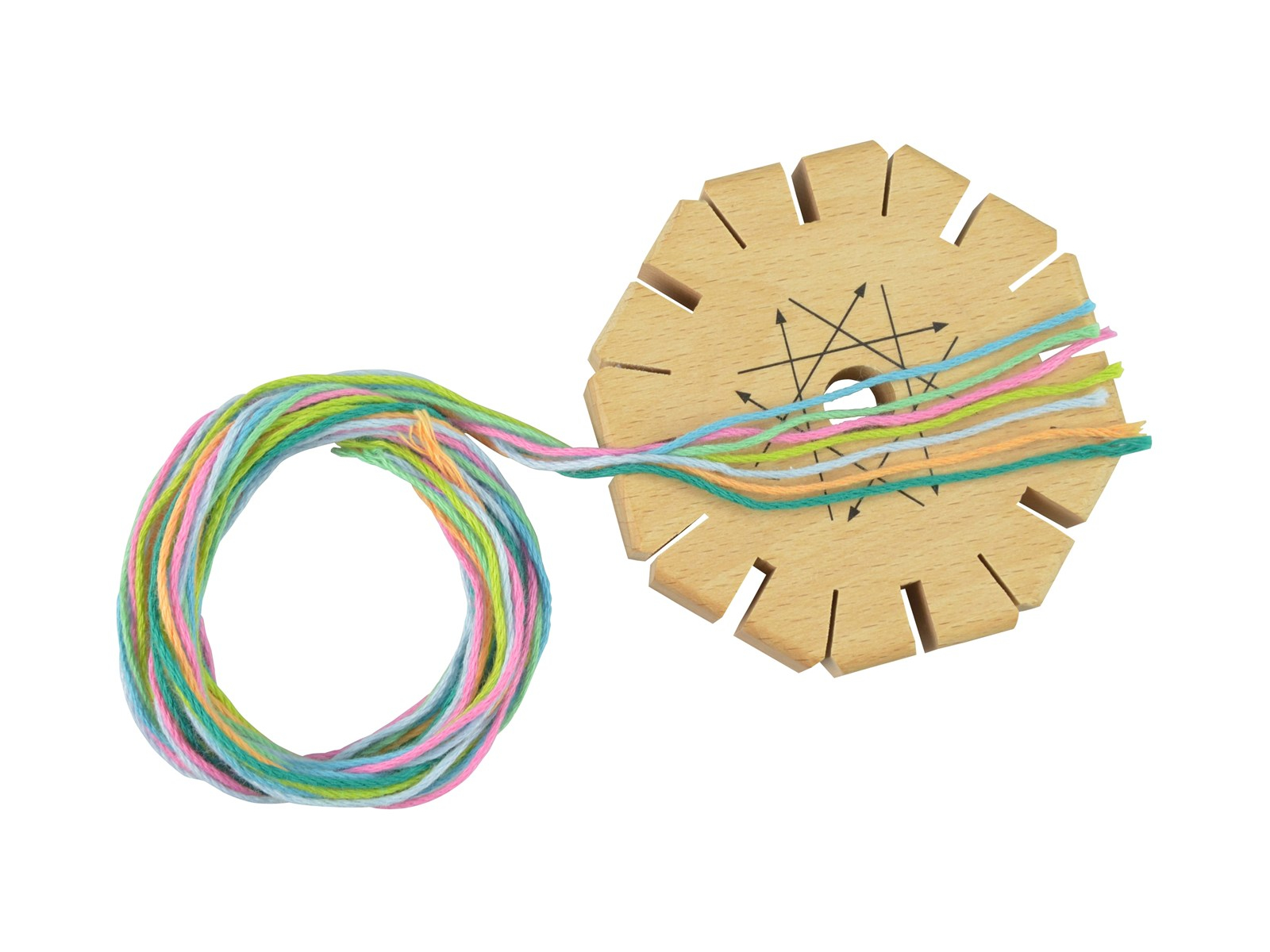 Knüpfblüte-Set aus Holz inkl. Knüpfgarn