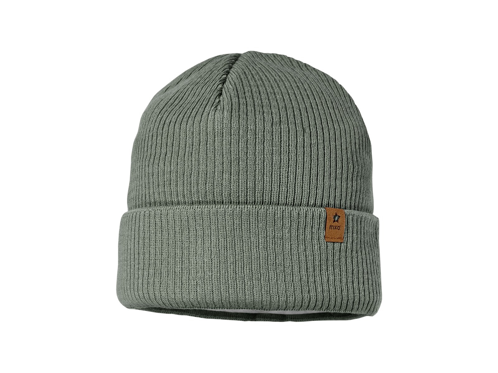 Baby und Kinder Beanie mit Umschlag Bio-Baumwolle Strick khaki grey Gr. 51