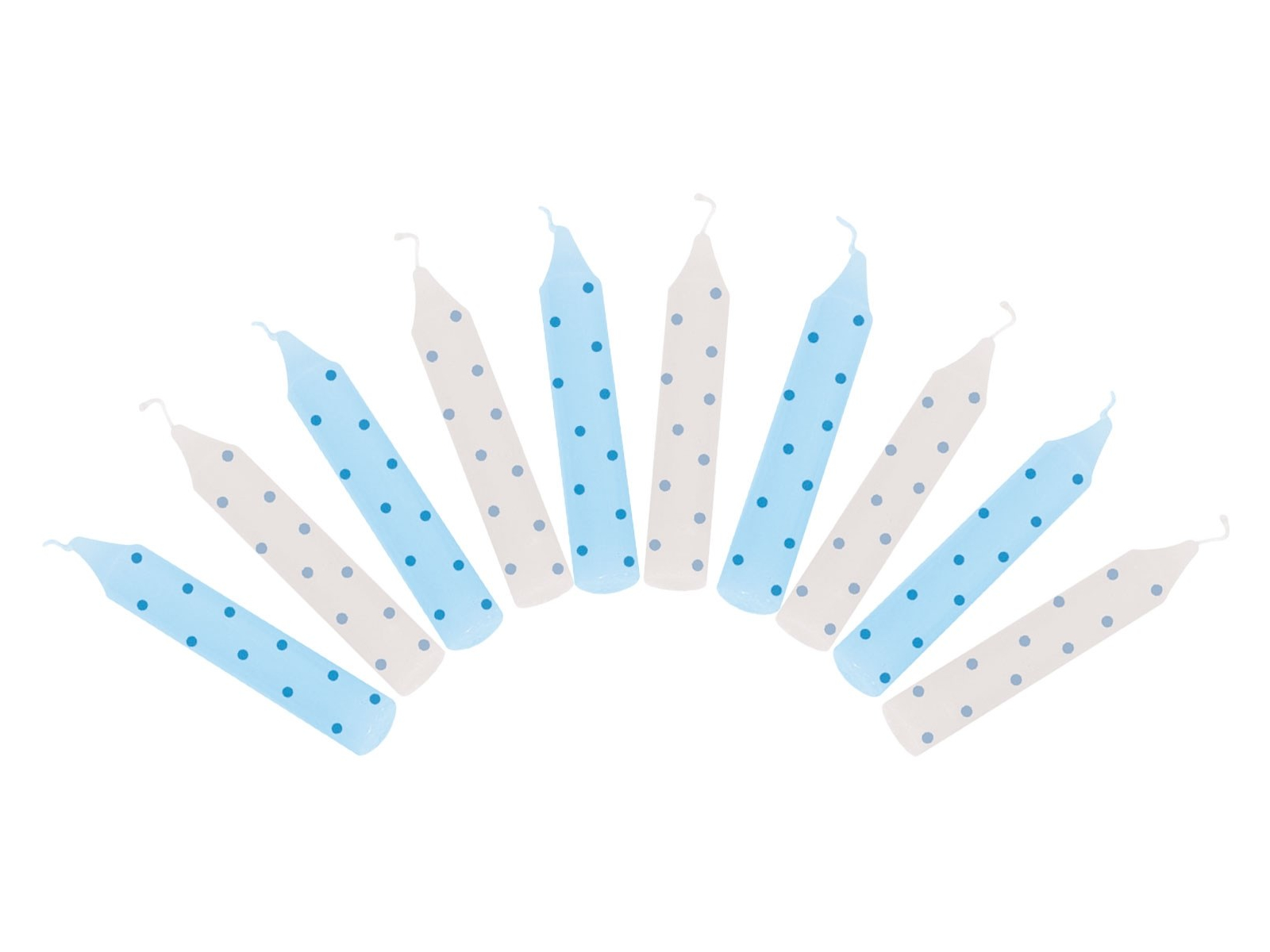 goki Geburtstagskerzen-Set 10 Stück blau Höhe 10 cm, Durchmesser 13 mm