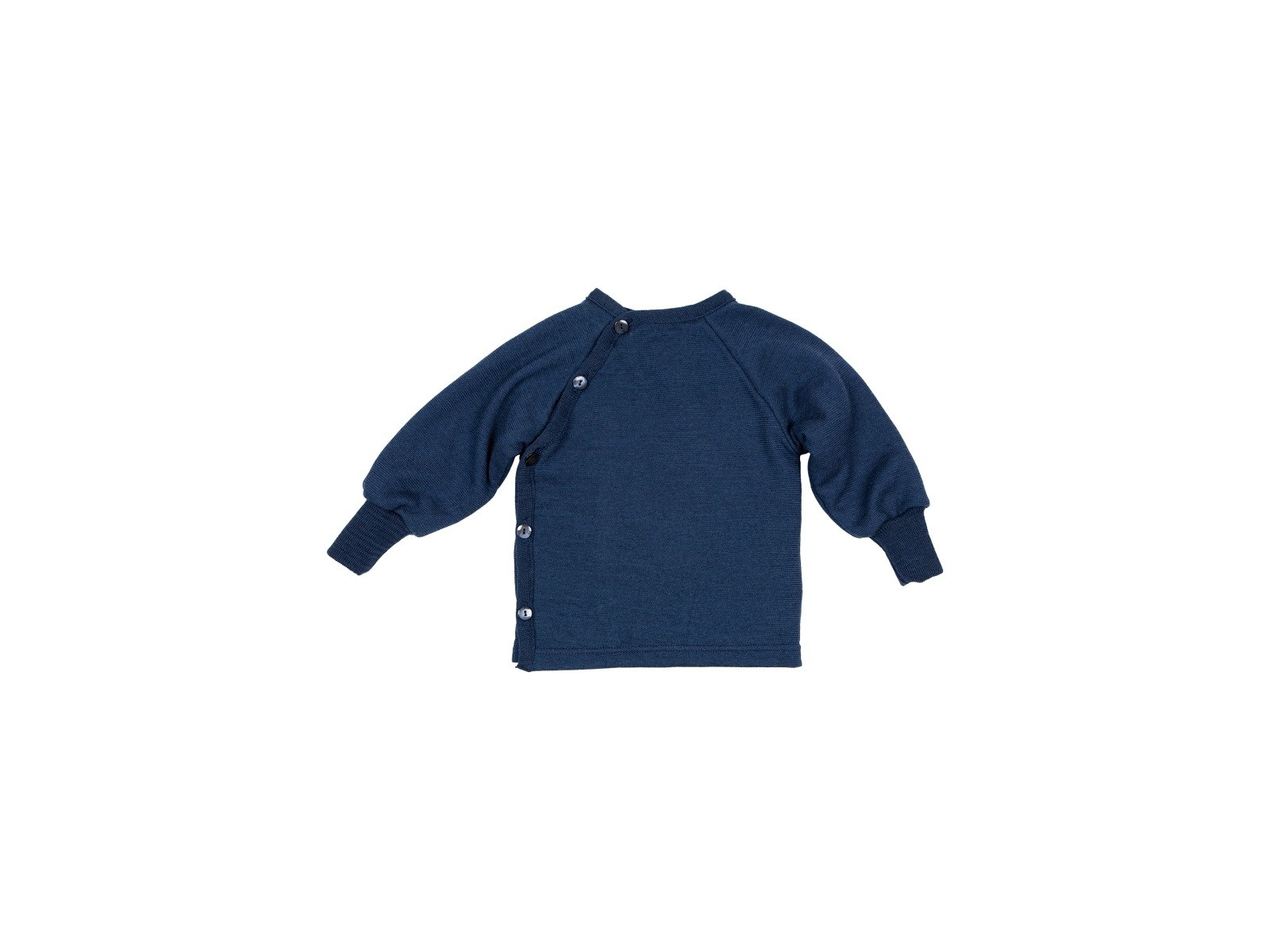 Baby Jacke Schlüttli Wolle Seide Frottee marine Gr.50/56