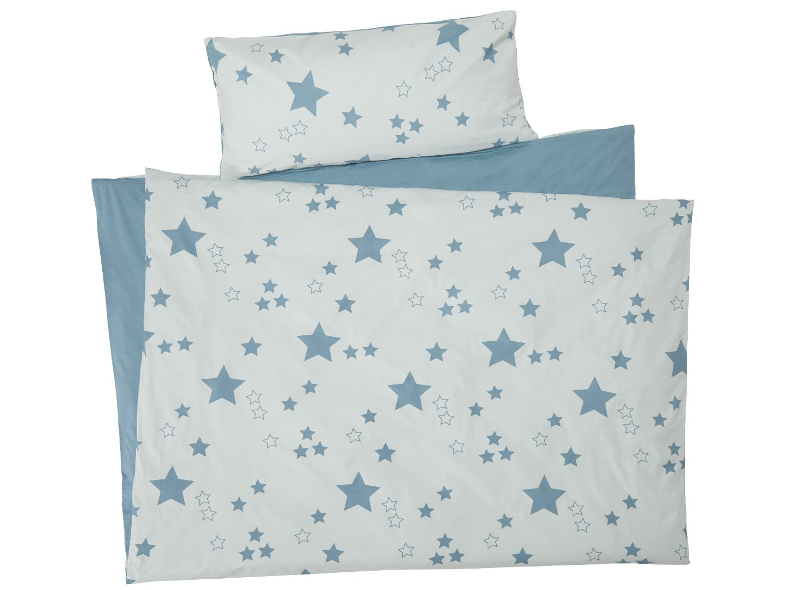 Kinderbettwäsche Bio-Baumwolle Stern Mint Bettbezug 135 x 200 cm, Kissen 40 x 80 cm
