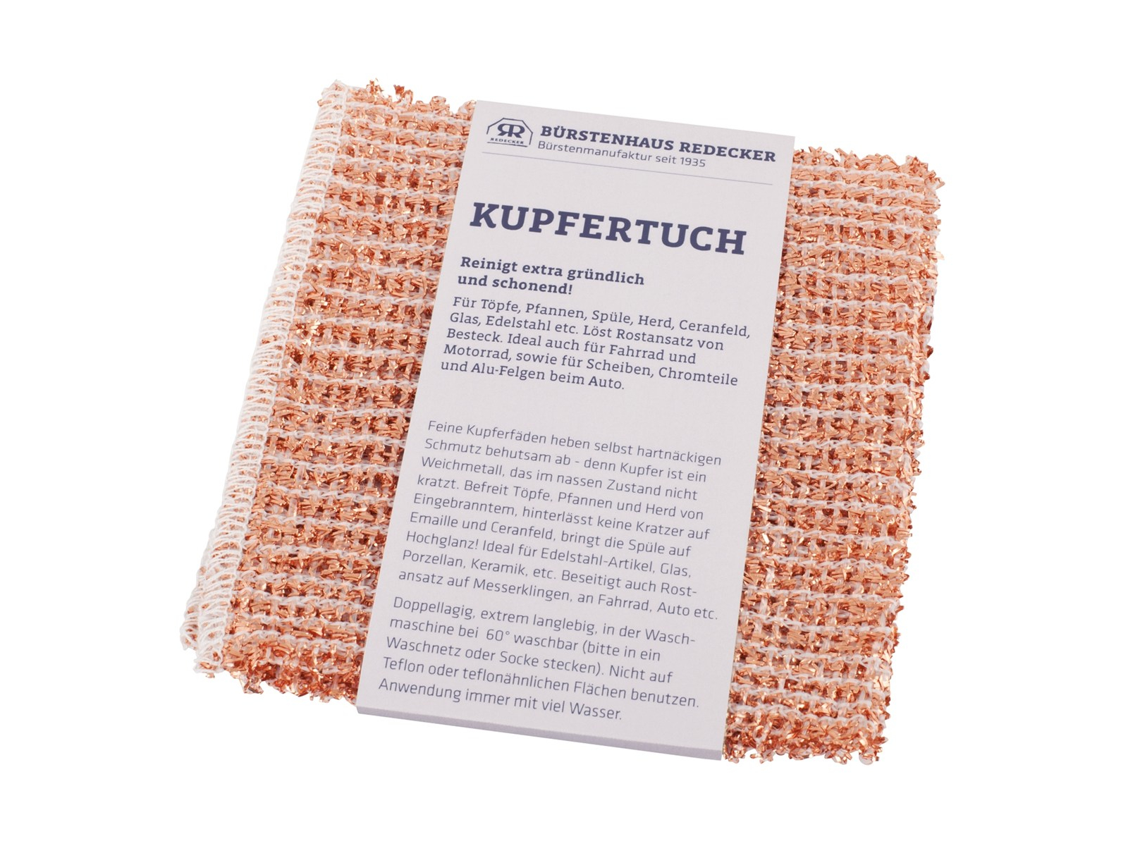 Kupfertuch, 2er-Pack 14 x 15 cm