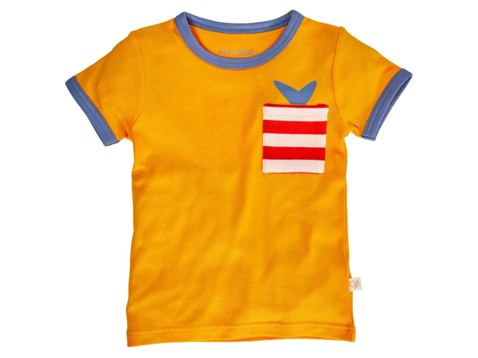 Kinder T-Shirt Bio-Baumwolle orange mit Tasche Gr.98/104