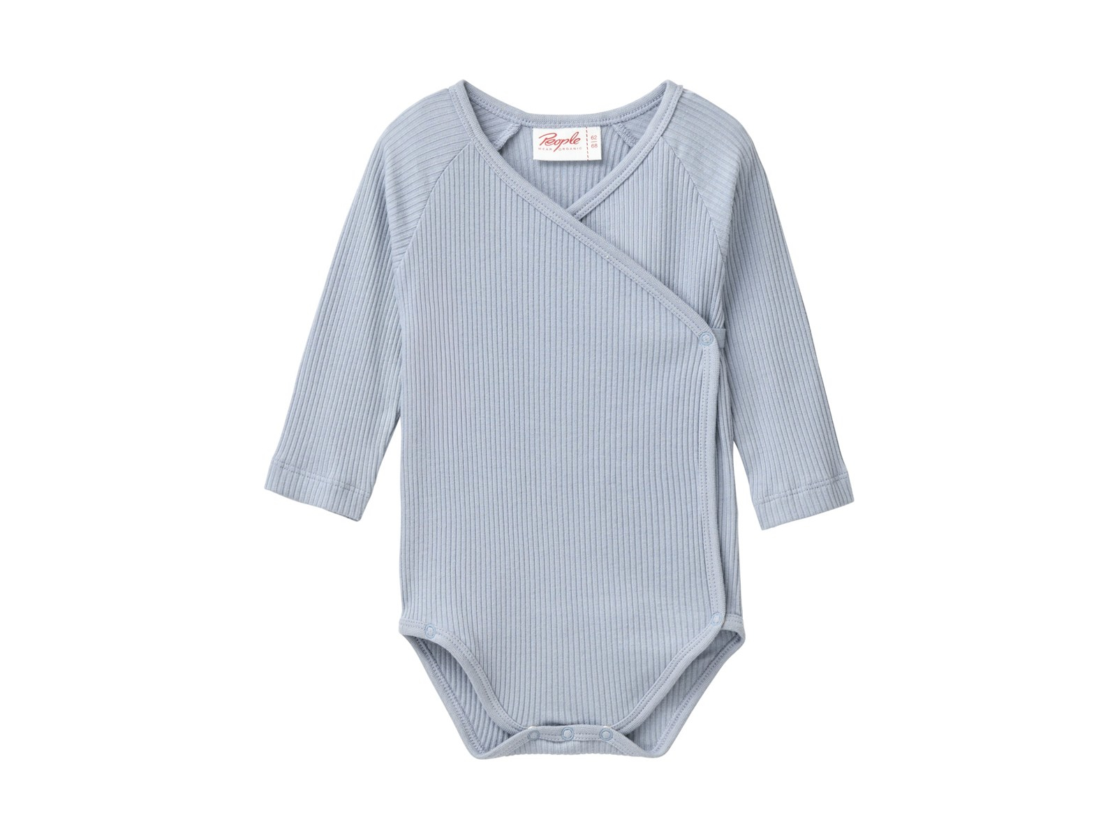 People Wear Organic Langarm-Wickelbody blaugrau 62/68