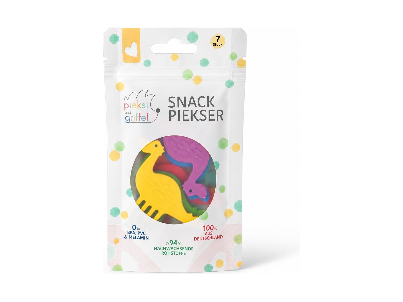 Snack Piekser 7er Set Rainbow Dinosaurier