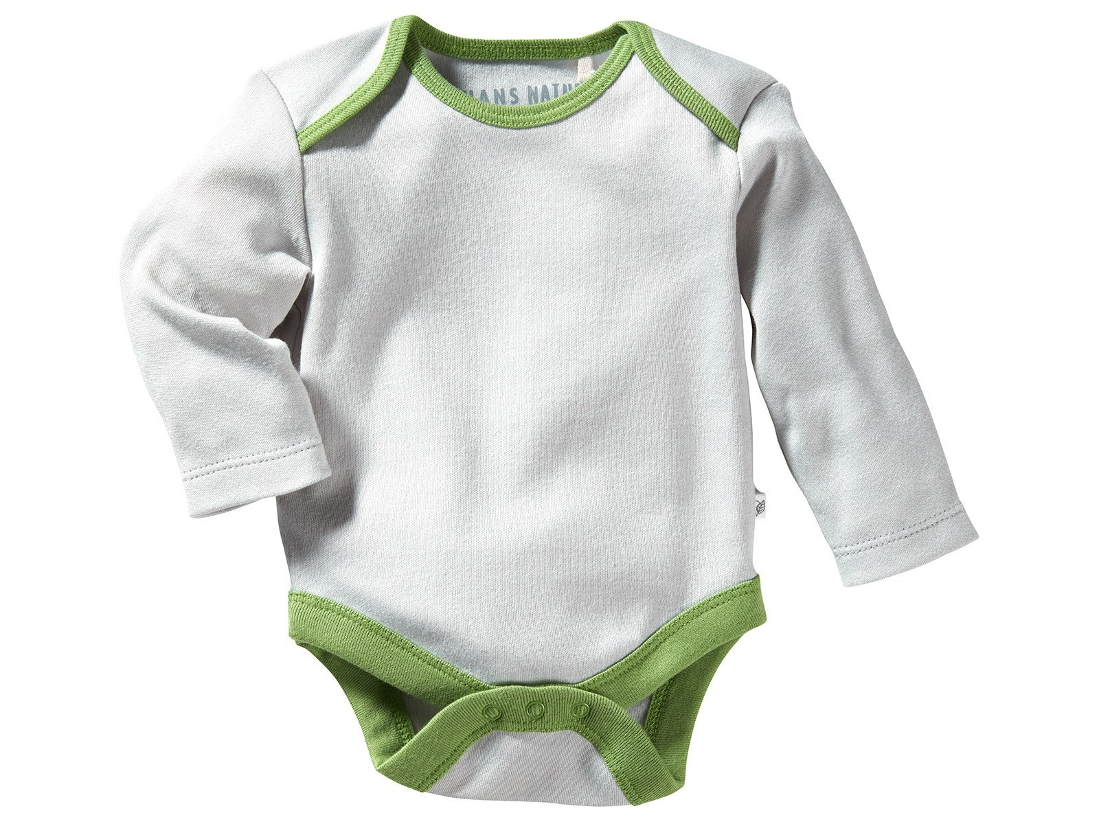 Baby Langarmbody Bio-Baumwolle grau Gr. 74/80