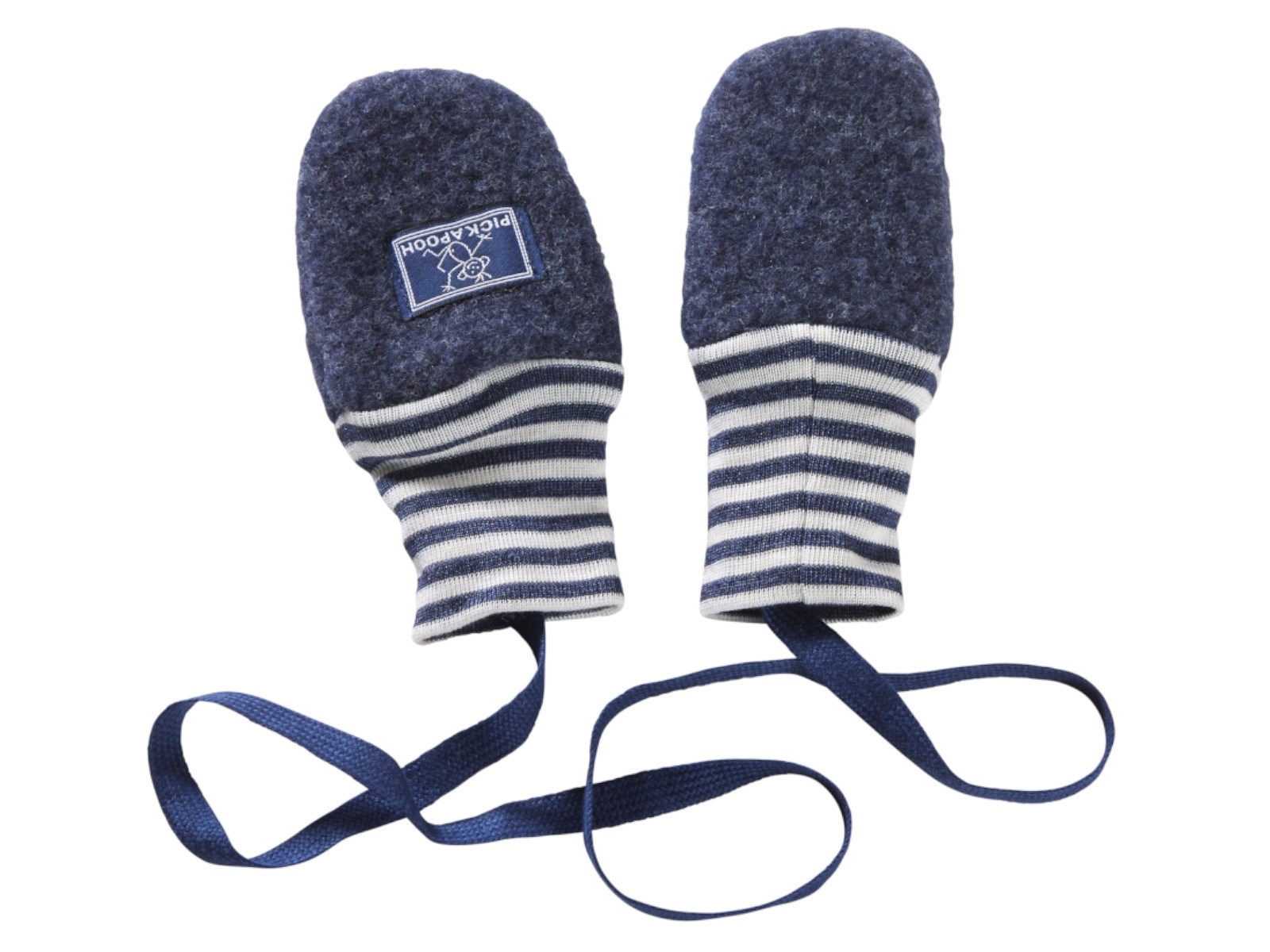 Pickapooh Baby und Kinder Fäustlinge Bio-Merinowolle Fleece marine Gr.1 (bis 9 Monate)