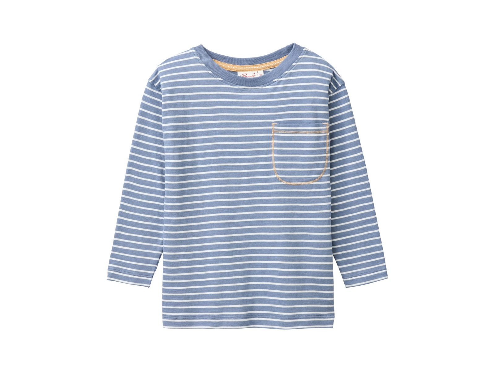 People Wear Organic Langarm-Shirt blaugrau geringelt 110/116