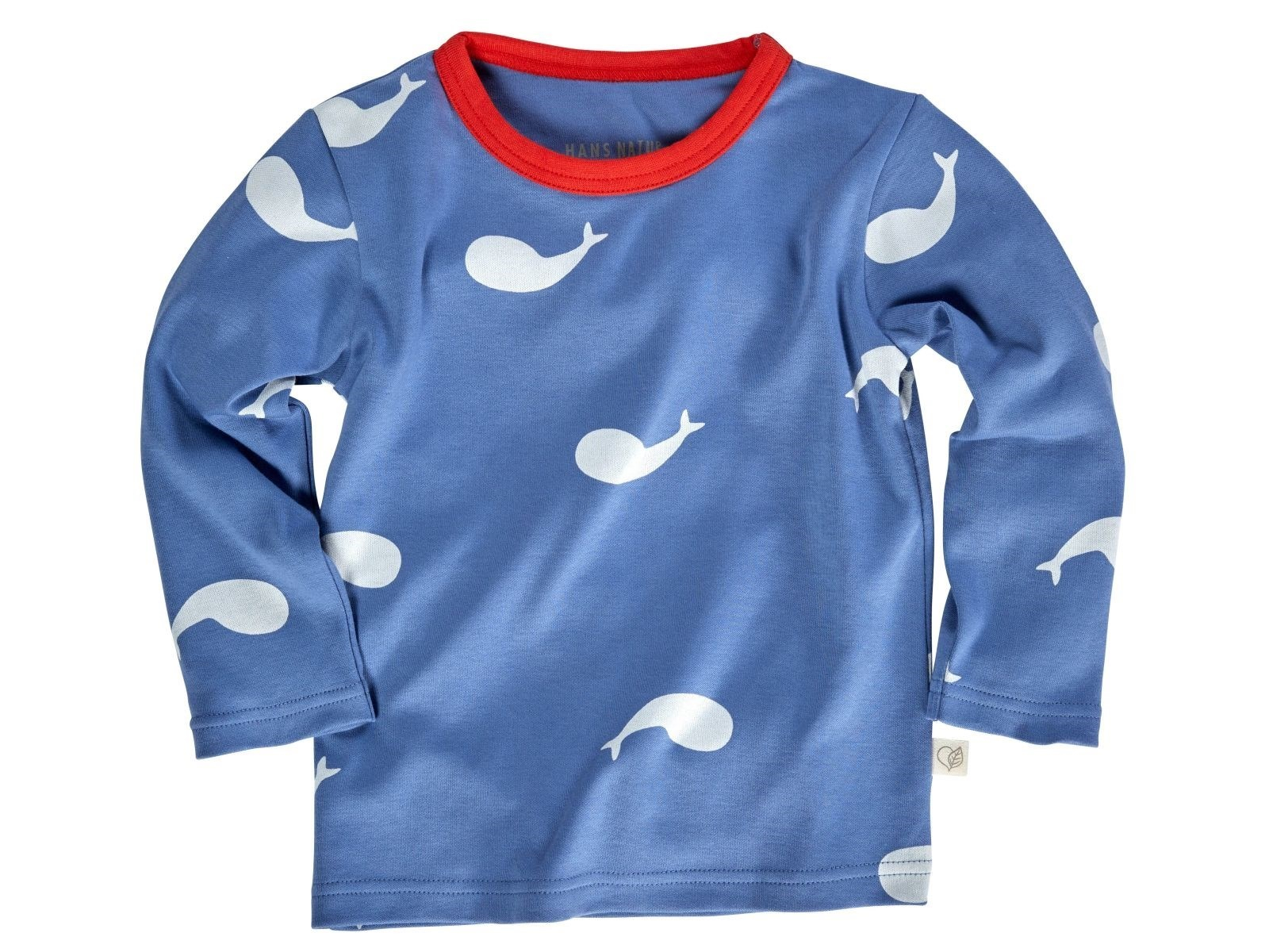 Kinder Langarmshirt Bio-Baumwolle Wal blau Gr.122/128