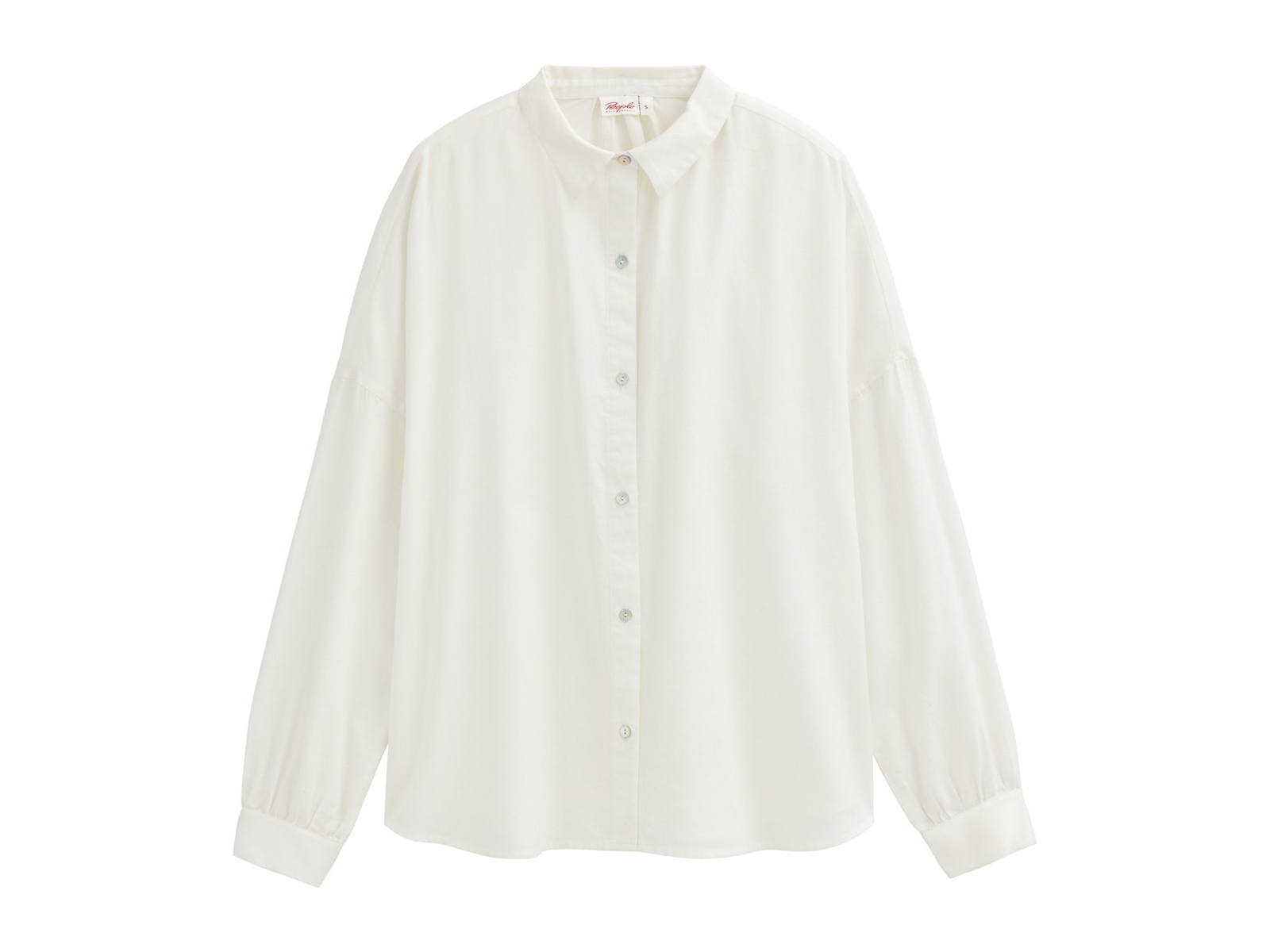 People Wear Organic Langarm-Bluse weiß S