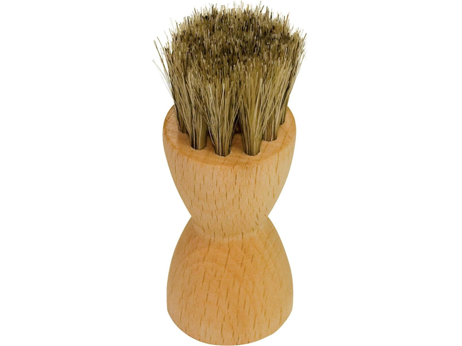 Schuhbürste zum Auftragen Diabolo aus Holz mit Rosshaarborsten Durchmesser 2,2 cm, Höhe 5 cm