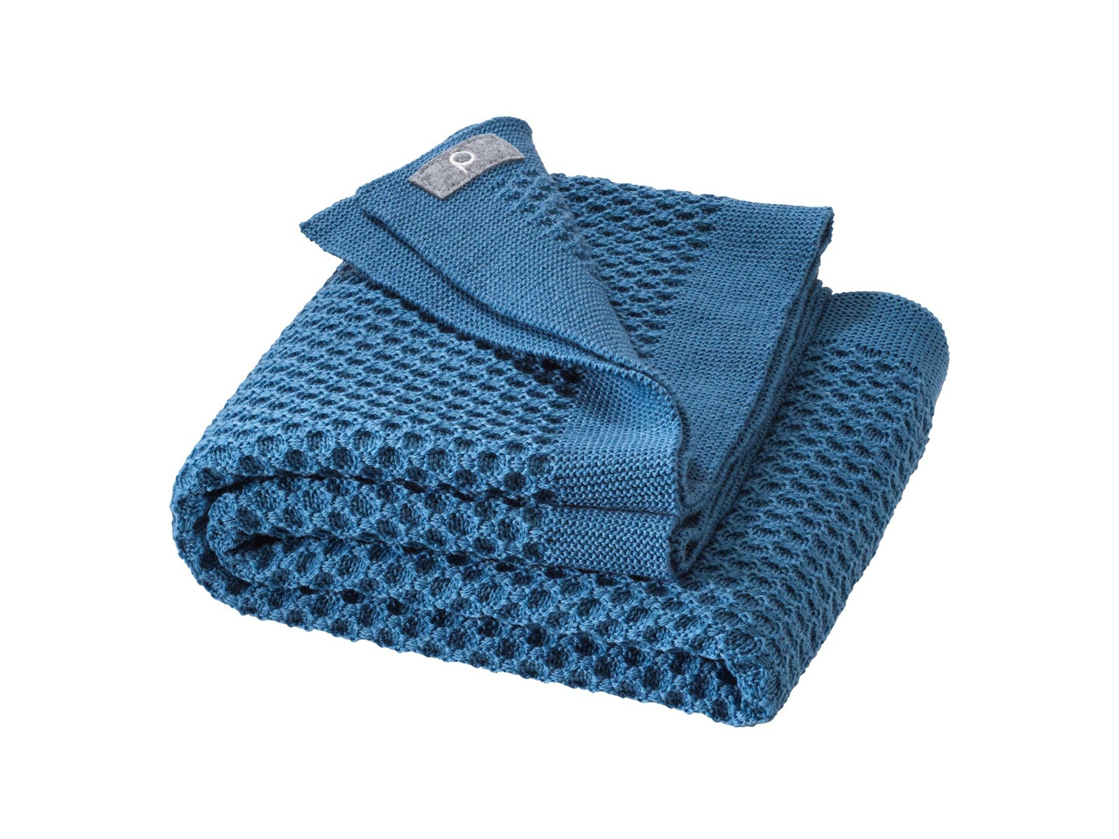 Disana Babydecke Wabenstrick Bio-Merinowolle taubenblau Maße 80 x 100 cm