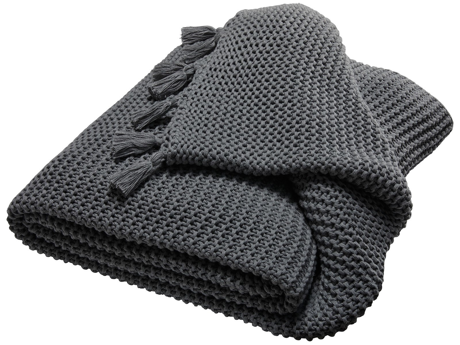 Kuscheldecke für Erwachsene Bio Baumwolle stone darkgrey-melange Maße 150 x 200 cm