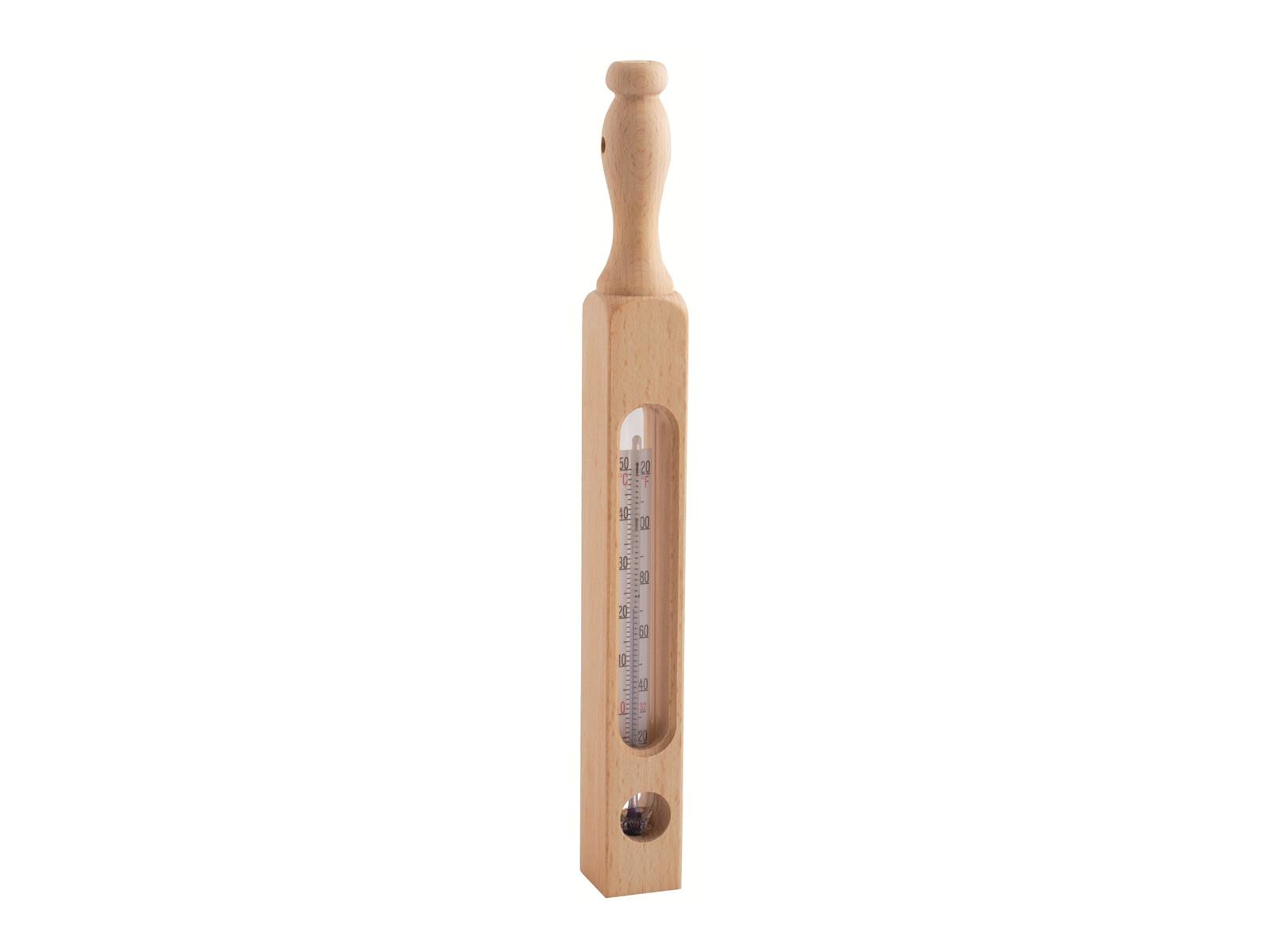 Badethermometer aus Buchenholz 25 cm