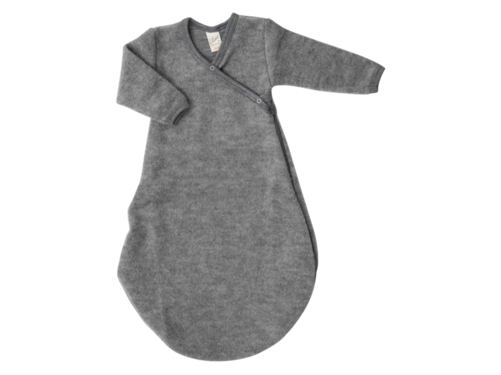 Lilano Schlafsack Baby Bio-Merinwolle Frottee-Plüsch grau Gr.62/68