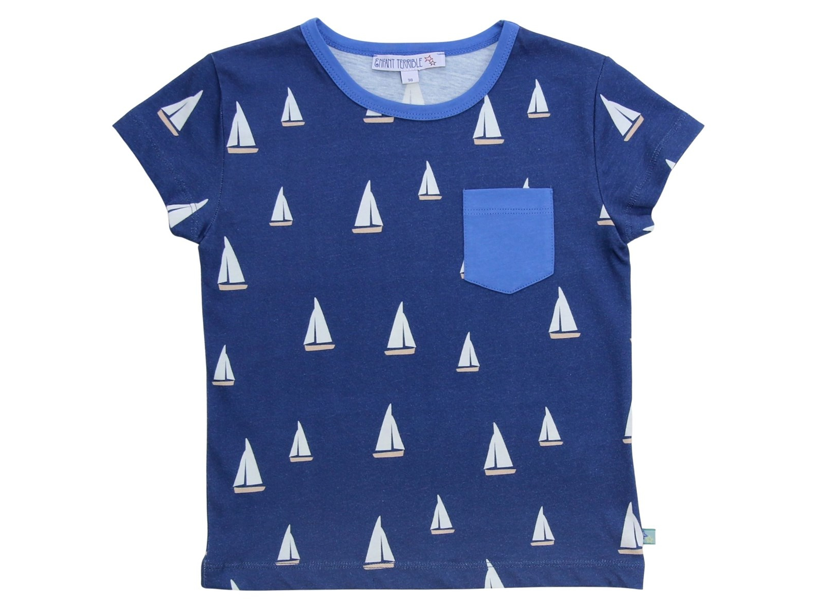 Shirt mit Segelbootdruck navy-white Gr. 98/104
