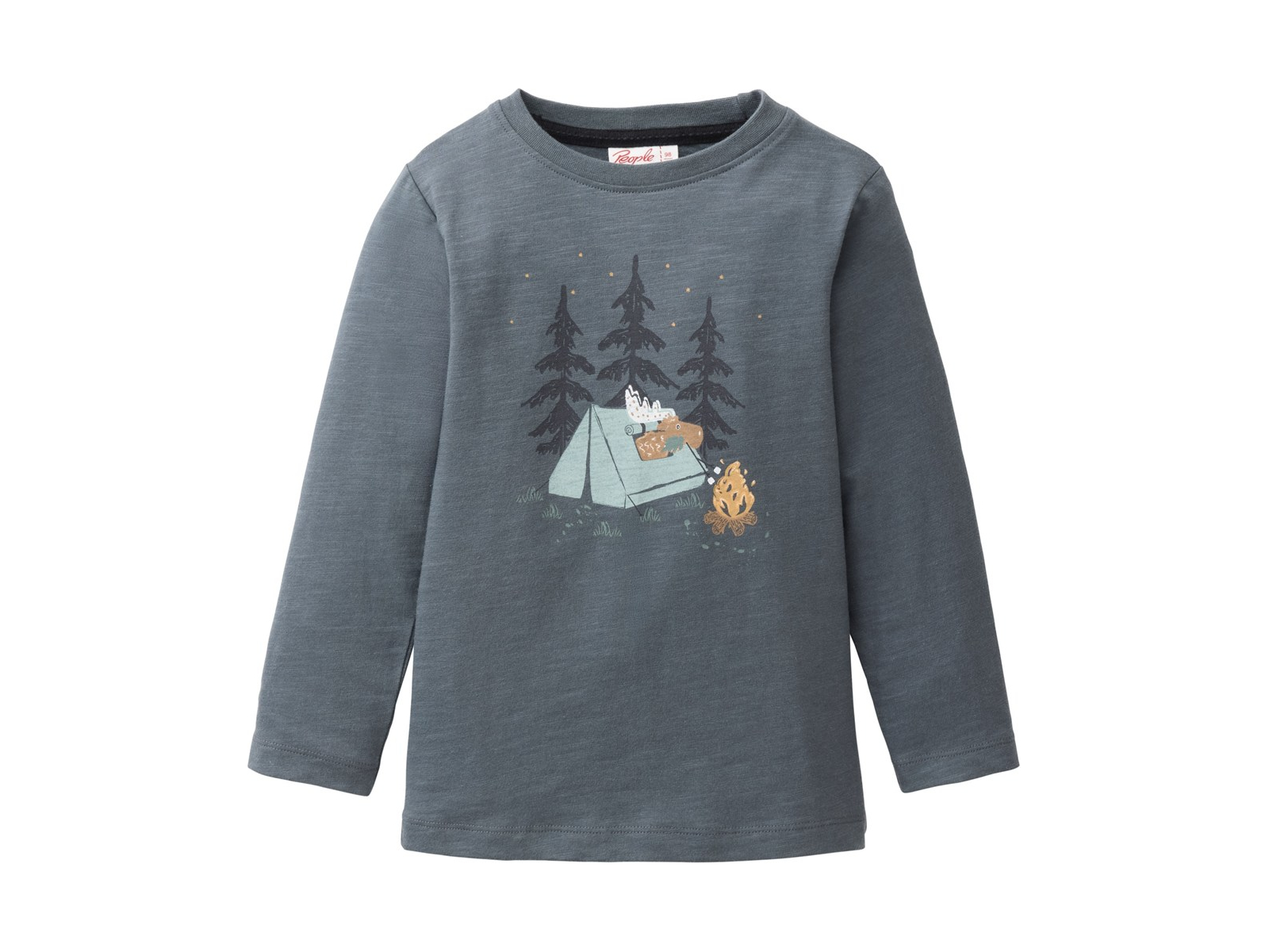 People Wear Organic Langarm-Shirt schieferblau 122/128