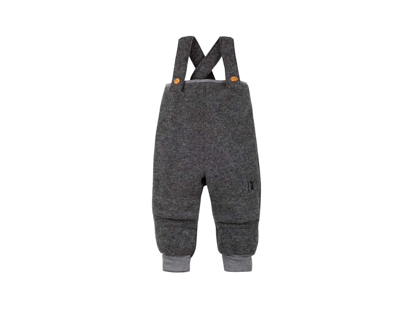 PURE PURE by Bauer Kinder Latzhose Bio-Schurwolle Walk melange grau Gr.98/104