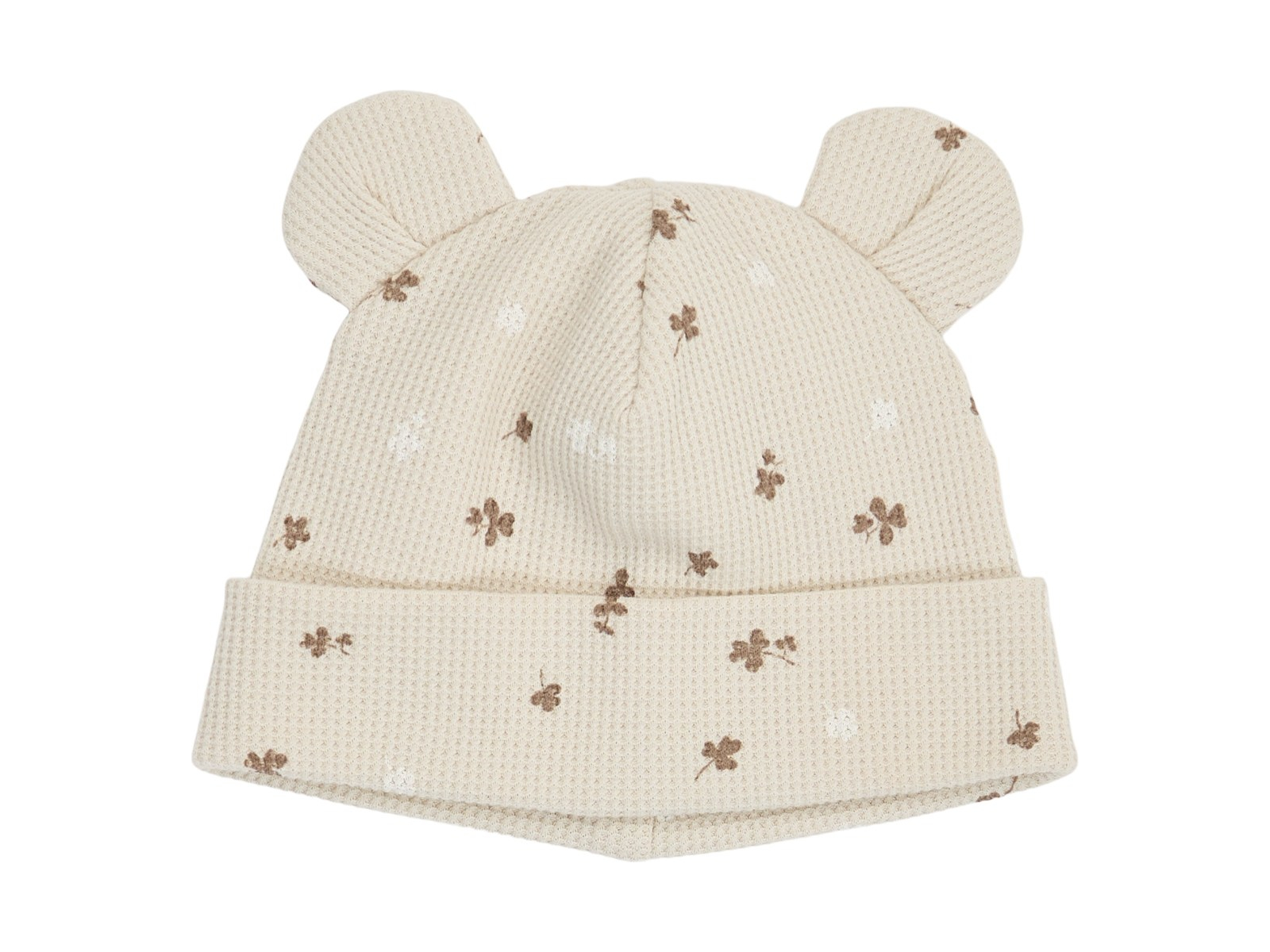 Babymütze mit Öhrchen Oat/Balsam cream/Walnut 56/62
