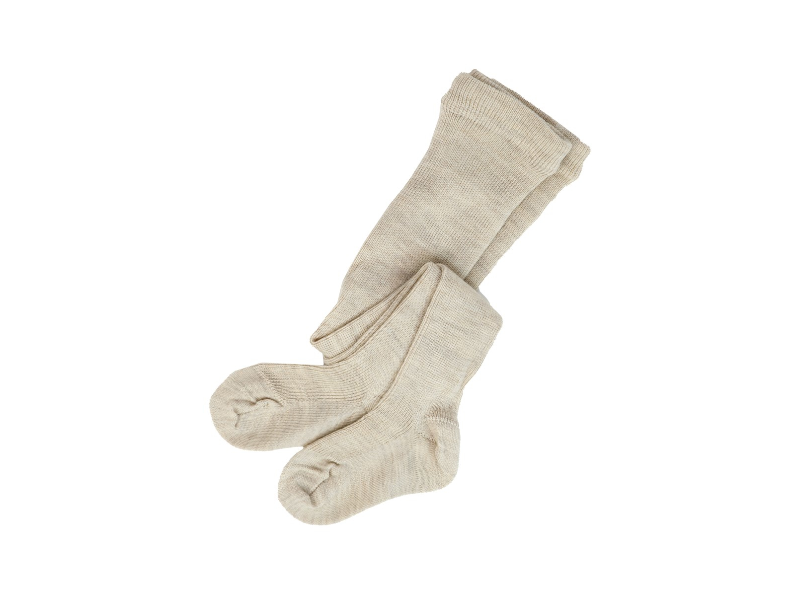 Baby Strumpfhose Bio-Schurwolle hellbraun-melange Gr.00