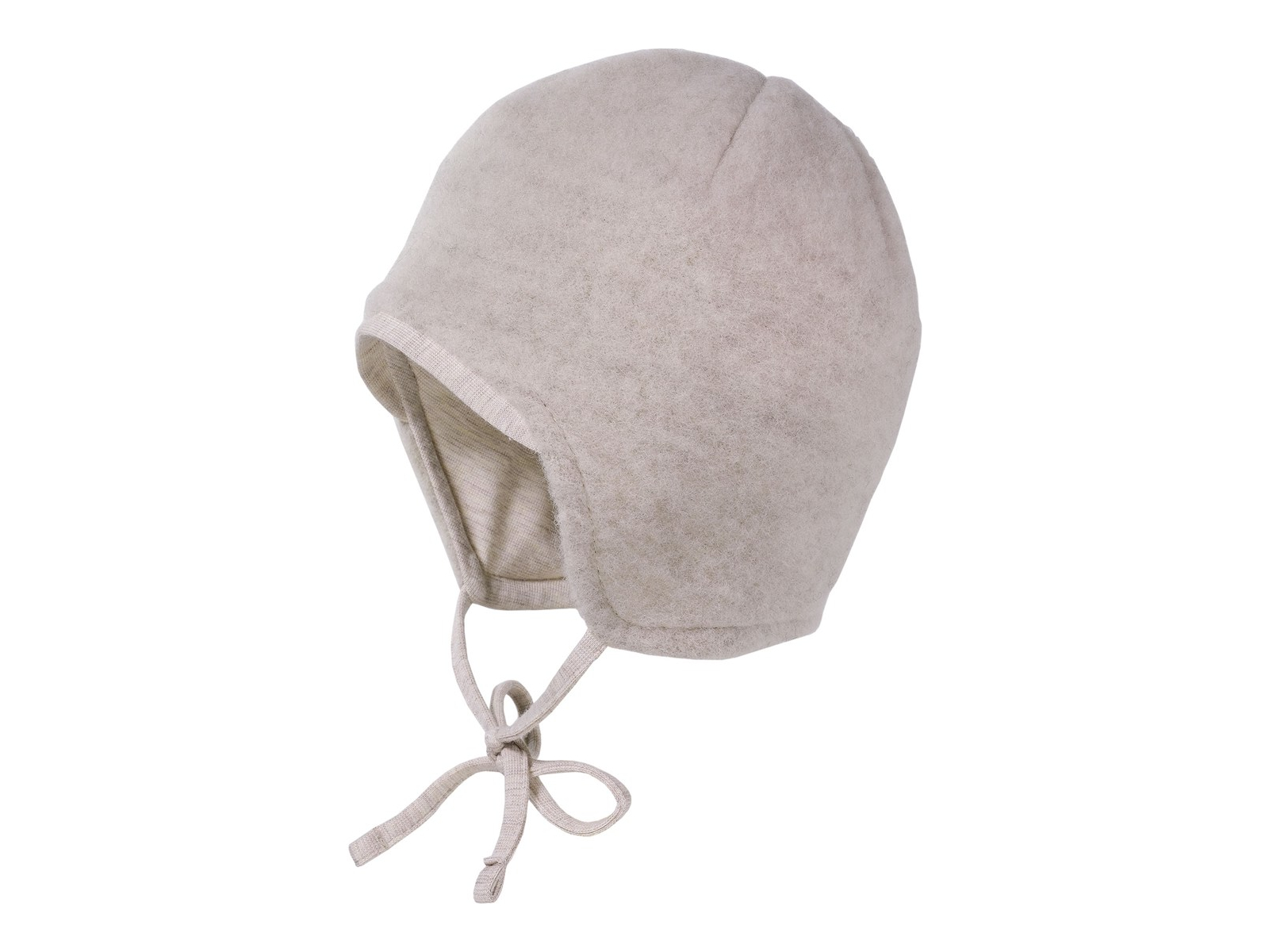 Baby Mütze Bio-Schurwolle Fleece beigemeliert Gr.43