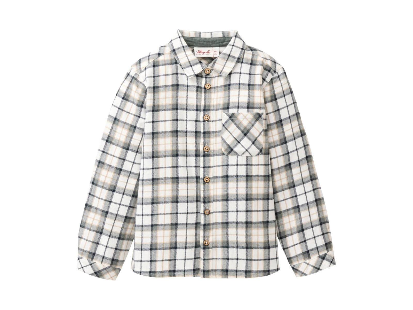 People Wear Organic Flanell-Hemd natur kariert 134/140