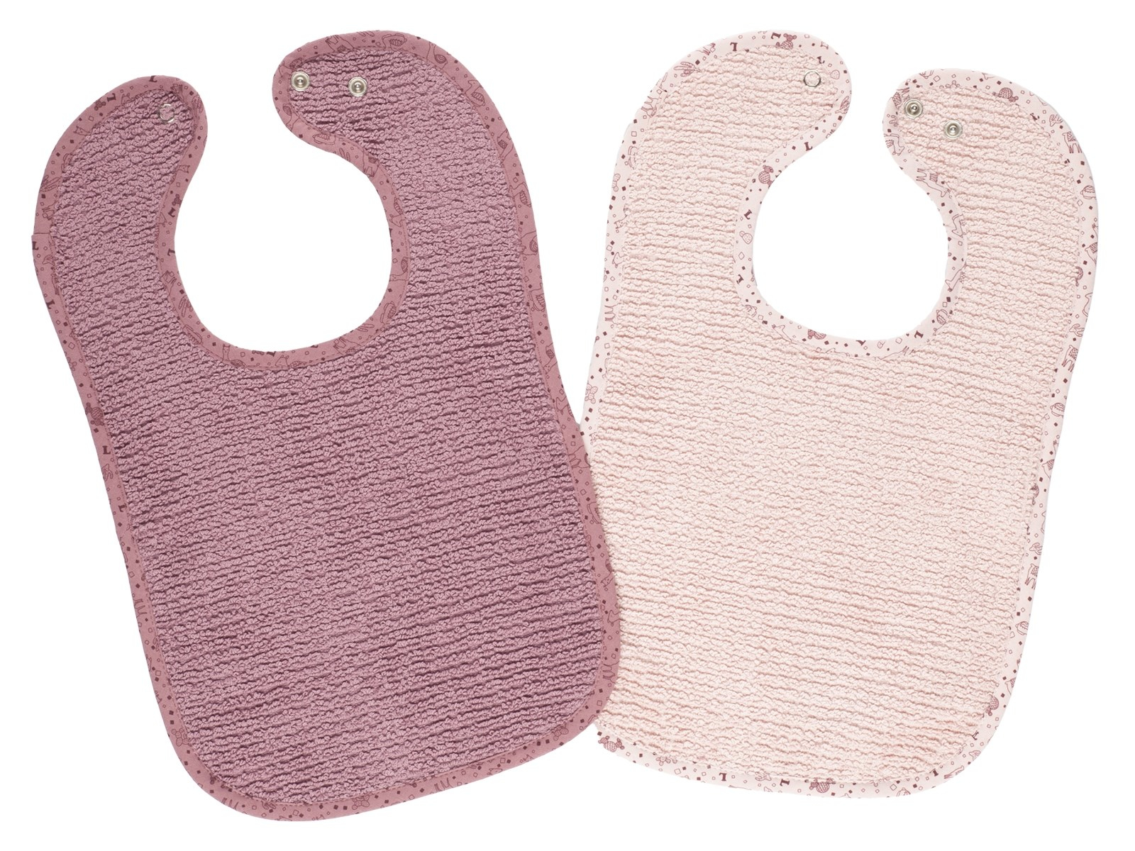 Druckknopflätzchen Bio-Baumwolle 2er-Set 26 x 40 cm rosa