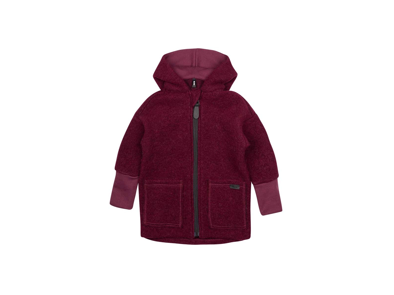 PURE PURE by Bauer Kinder Jacke mit Kapuze Bio-Schurwolle Walk burgundy Gr.98/104