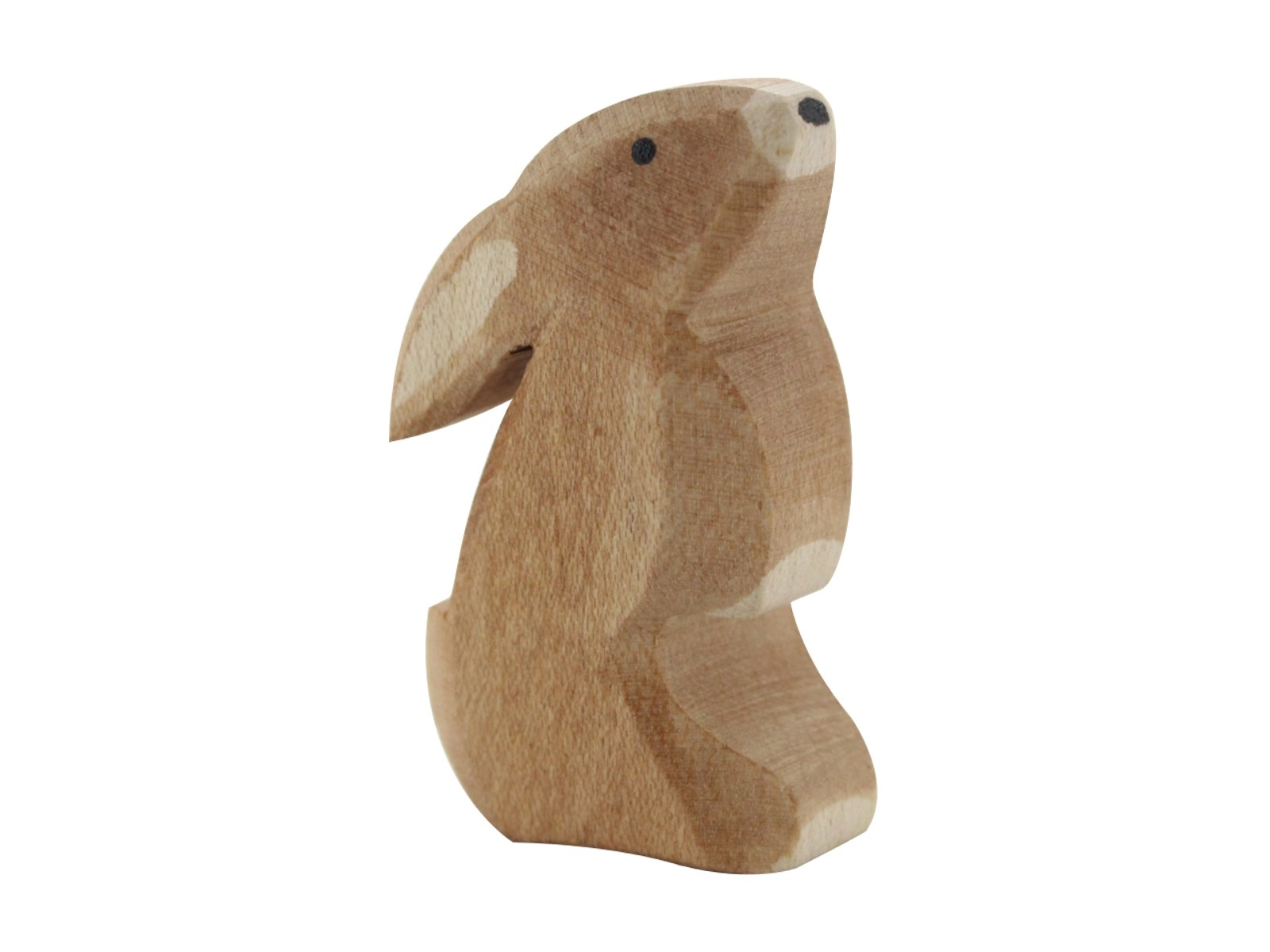 Ostheimer Hase (Ohren tief) 6 cm Laubholz, handgeschnitzt und lasiert