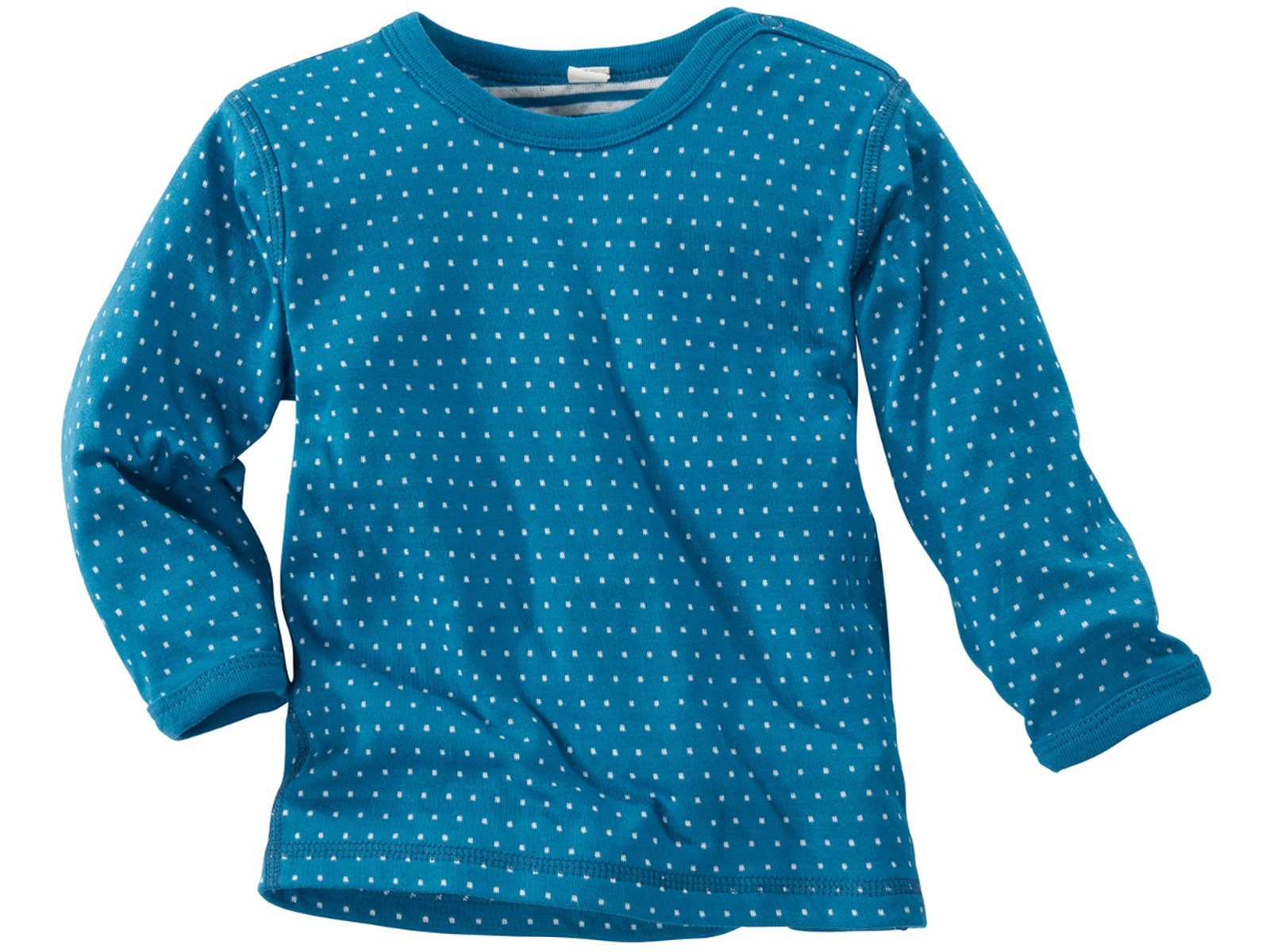 Baby und Kinder Langarmshirt zum Wenden Pünktchen blau-weiß Gr.98/104
