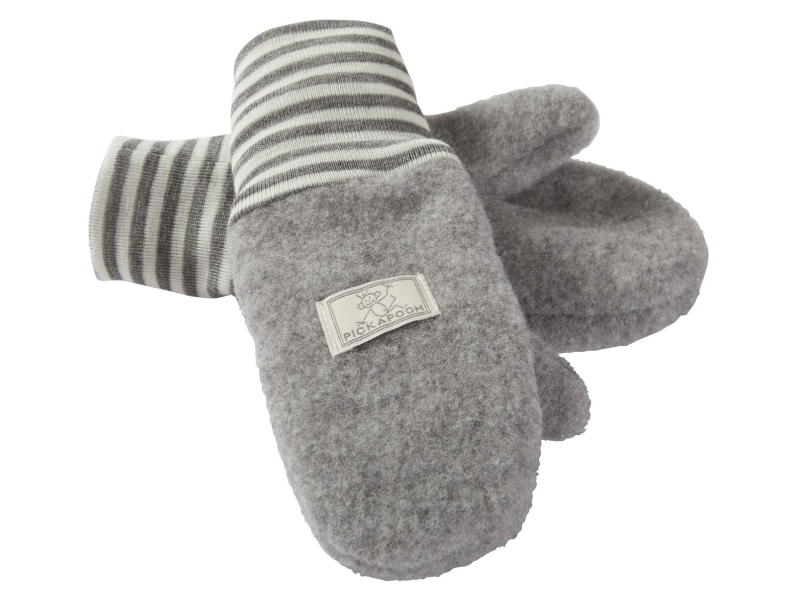 Pickapooh Kinder Fäustlinge Bio-Merinowolle Fleece grau Gr.3 (2 bis 4 Jahre)