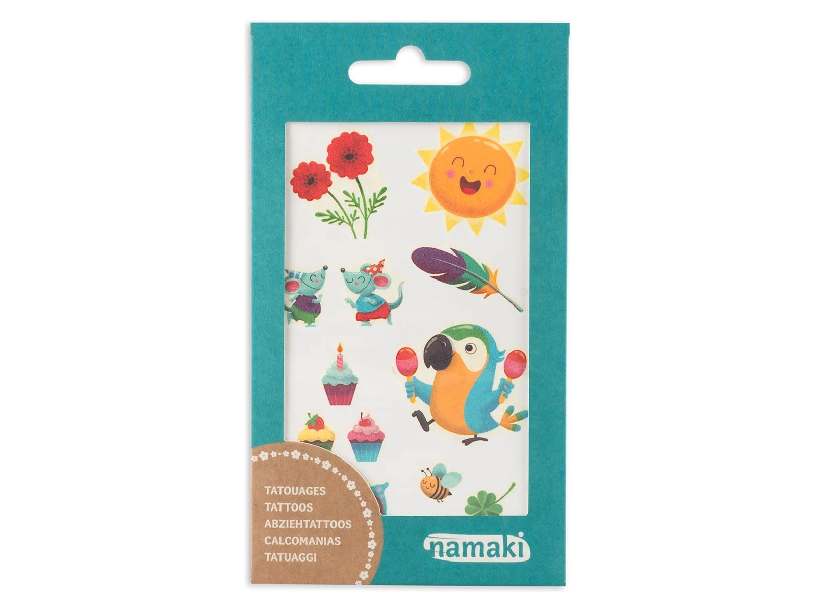 Bio Kindertattoos Regenbogen, 2 Blatt pro Set Maße 8,50 x 15 cm