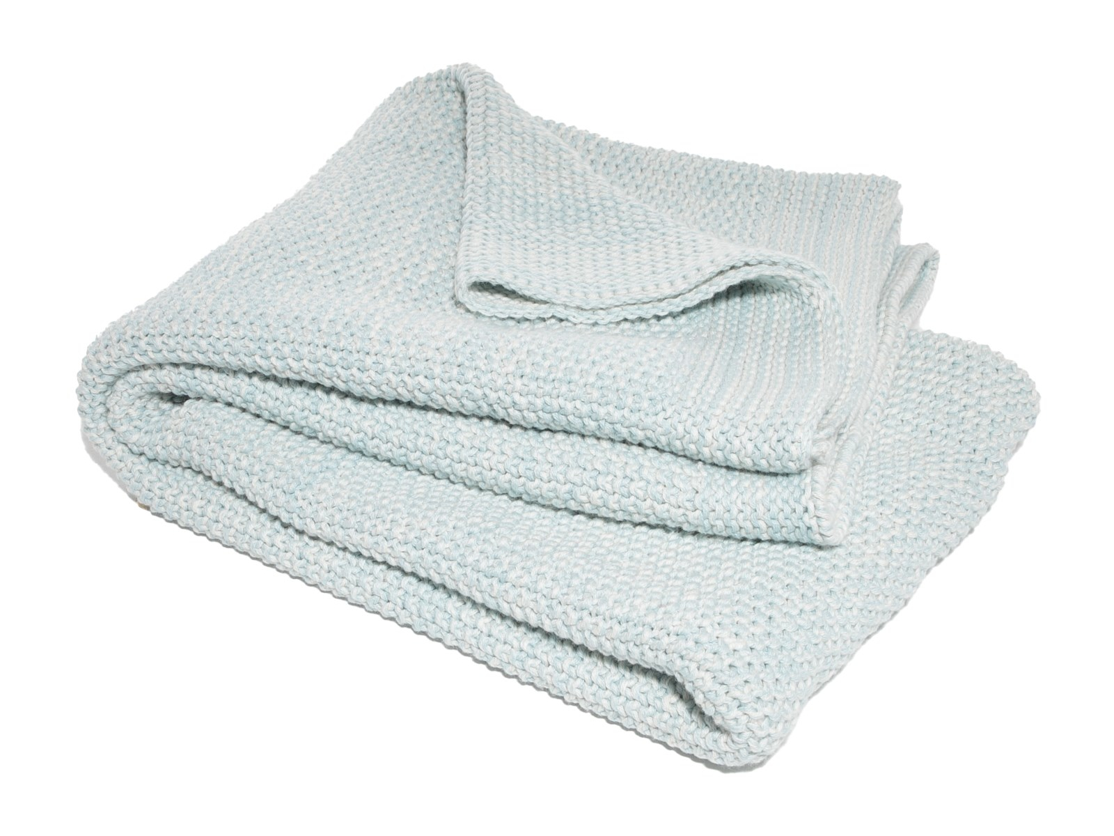 Babydecke Bio-Baumwolle Strick Qualität sky blue natur Maße 80 x 95 cm