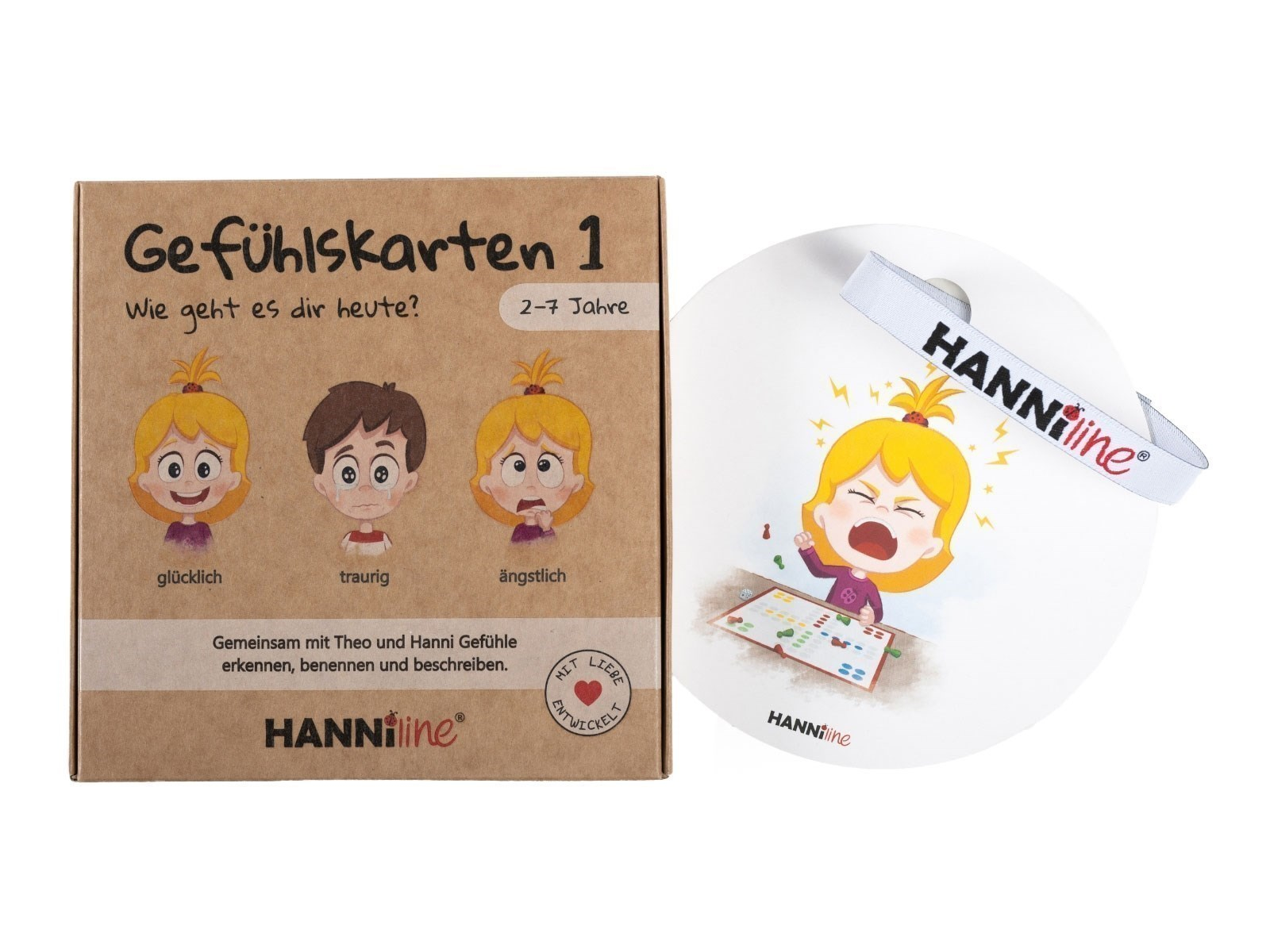 Gefühlskarten für Kinder zwischen 2-7 Jahren 20 Motive und Gefühlsuhr Maße 15 x 15 x 2 cm