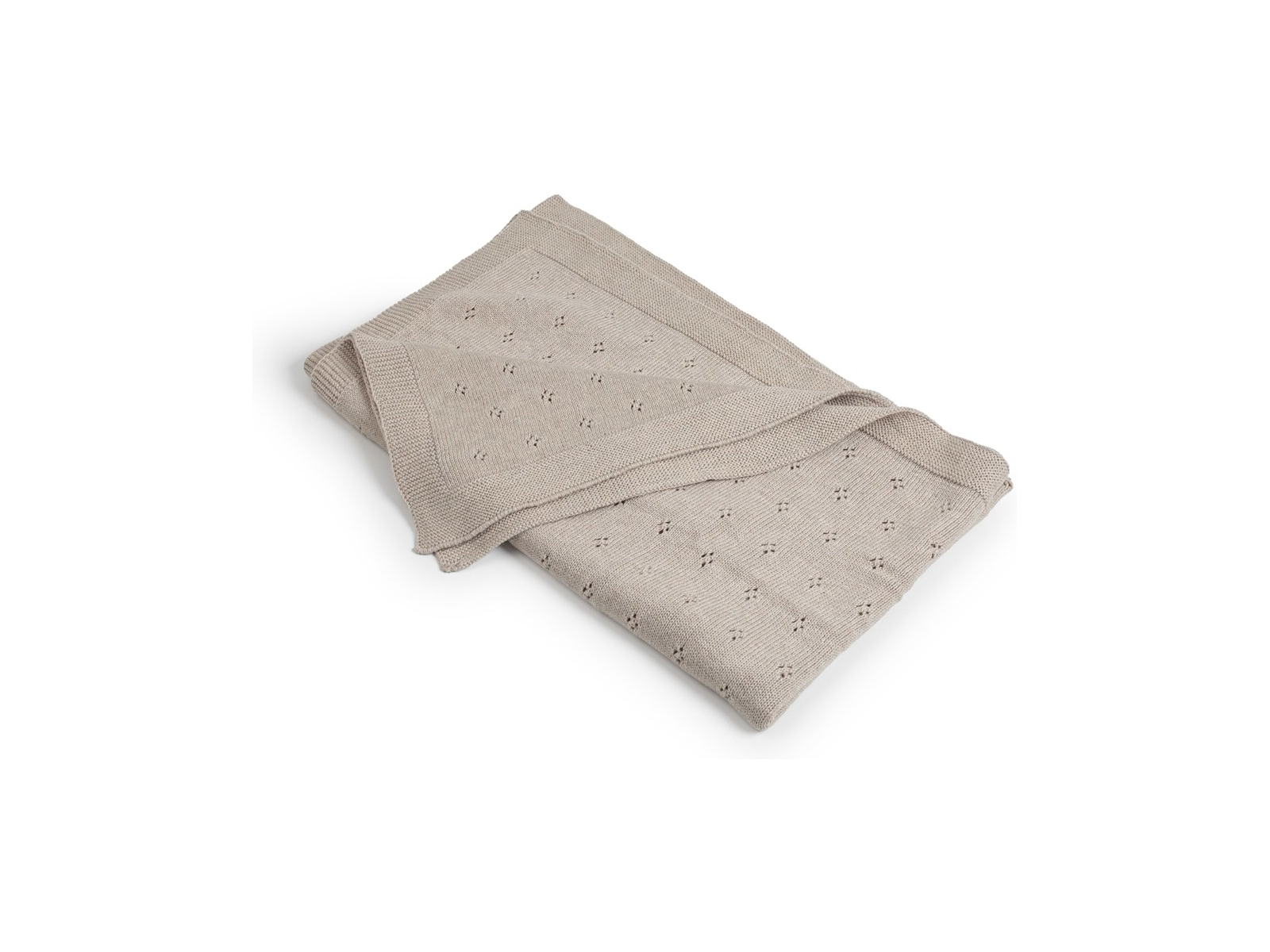 Babydecke Lochmuster Blume, 80x100 cm light beige