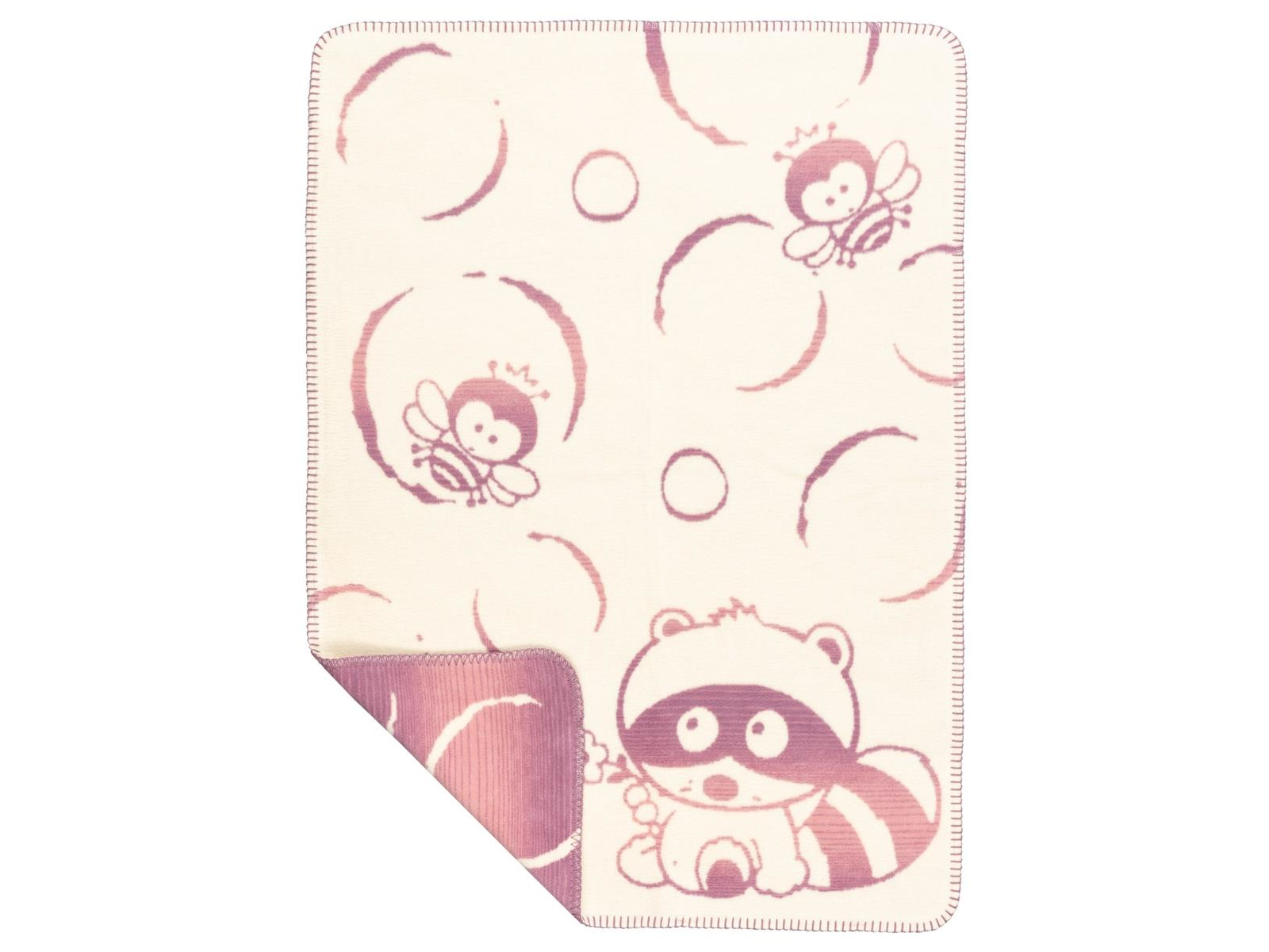 Kuschel- und Krabbeldecke BW Bubbels mauve 75 x 100 cm cm, ca. 450g/m²