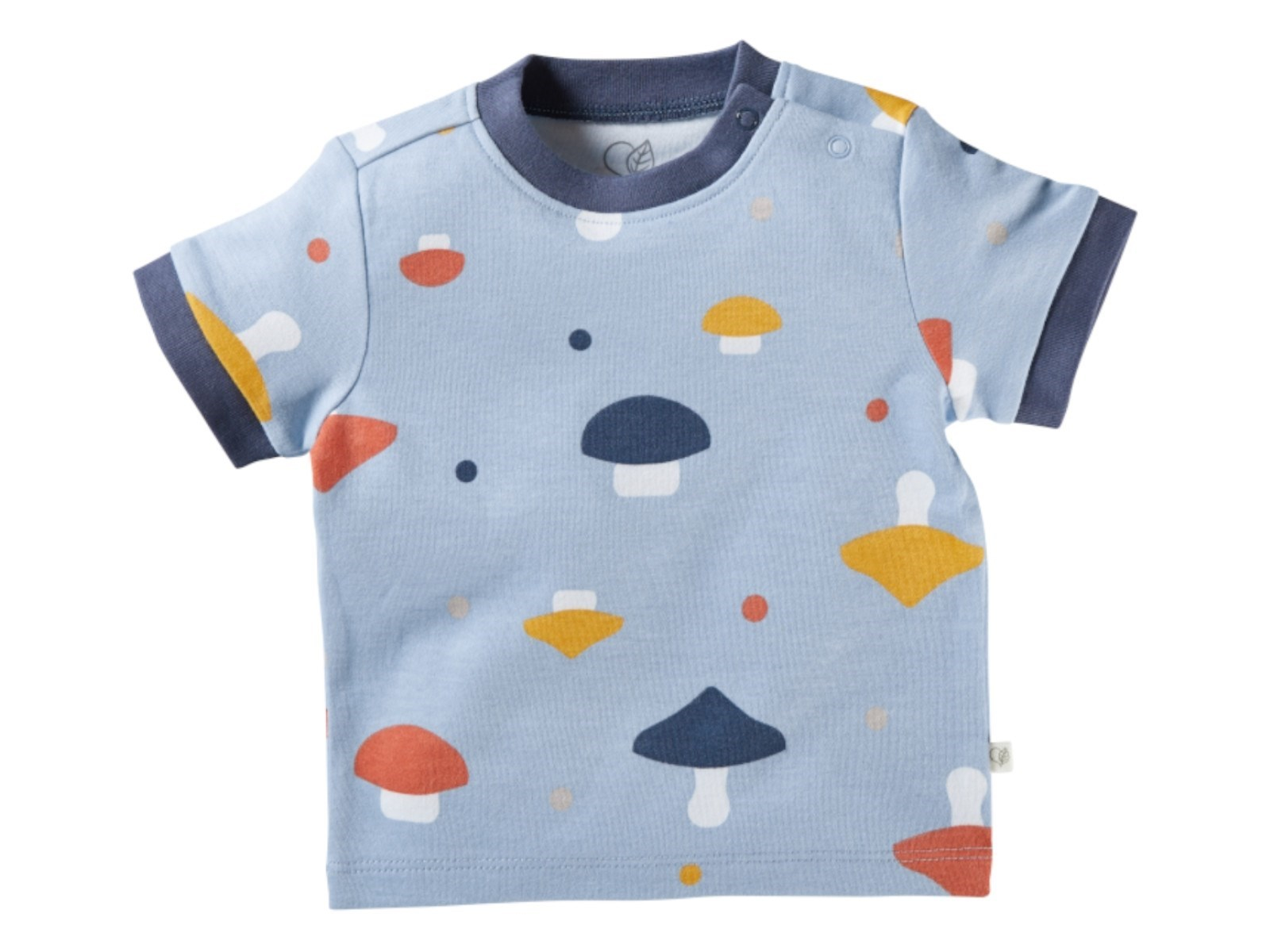 Baby T-Shirt Bio-Baumwolle Pilzparty blau Gr.50/56