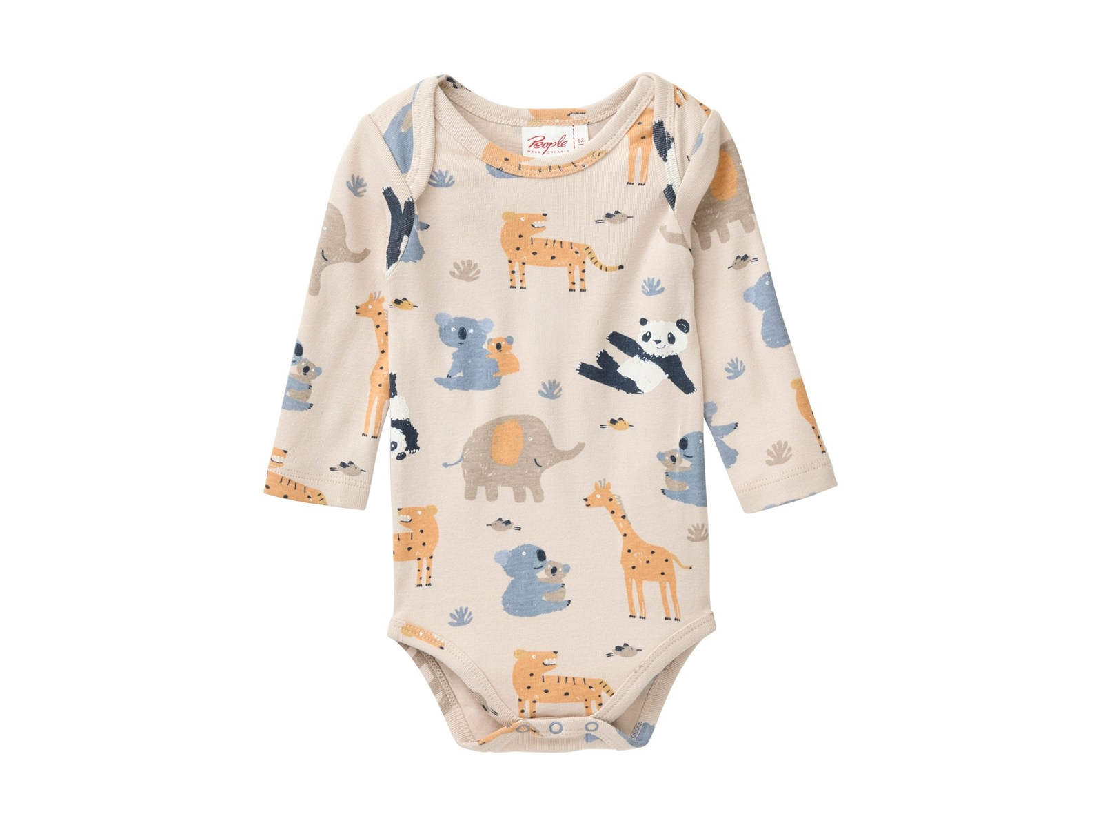 People Wear Organic Langarm-Body Zoo sand 86/92