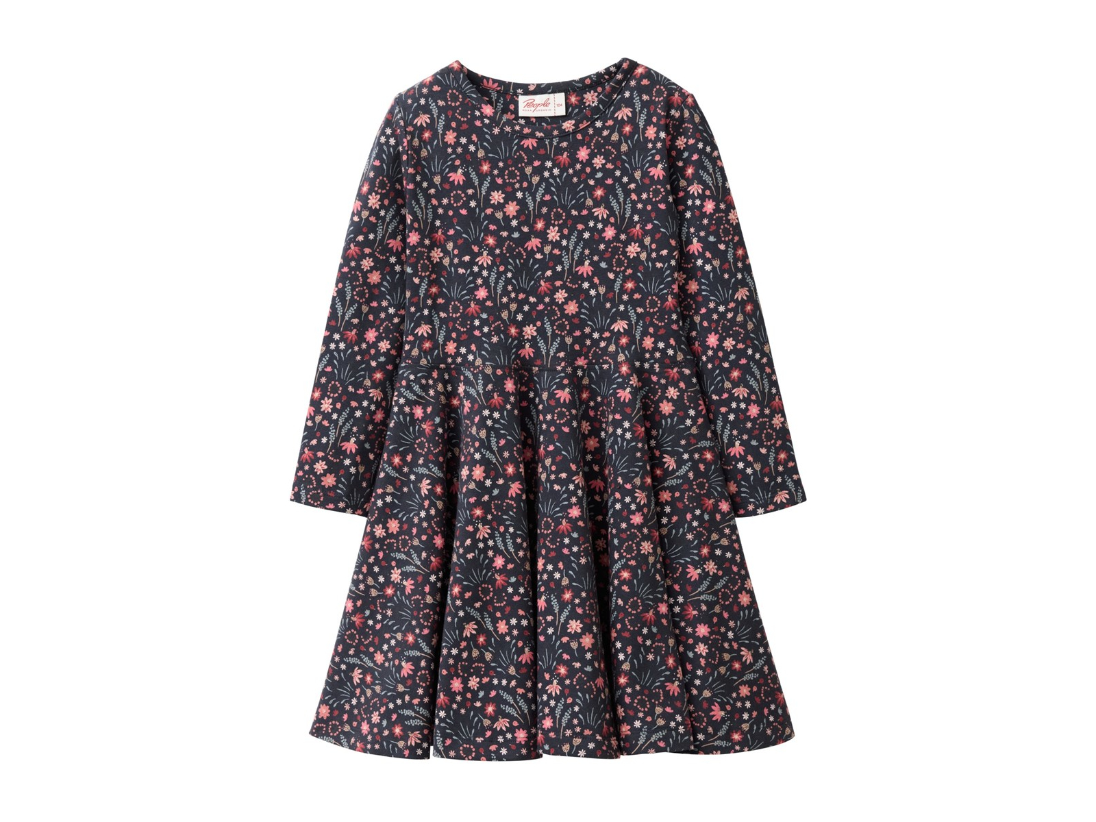 People Wear Organic Langarm-Kleid Mille Fleurs dunkelblau 110