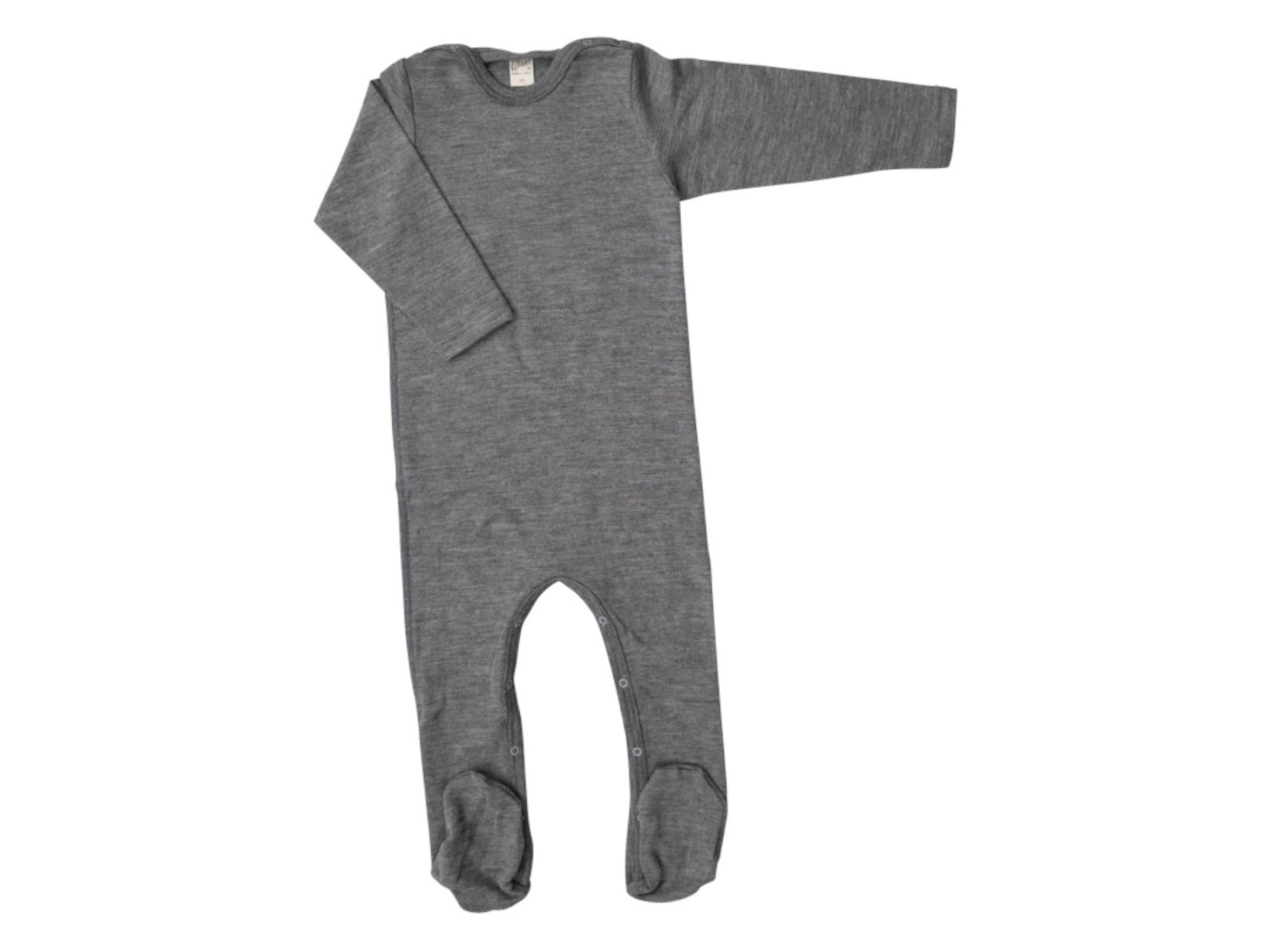 Lilano Baby Strampler mit Fuß Wolle Seide melange-grau Gr.68