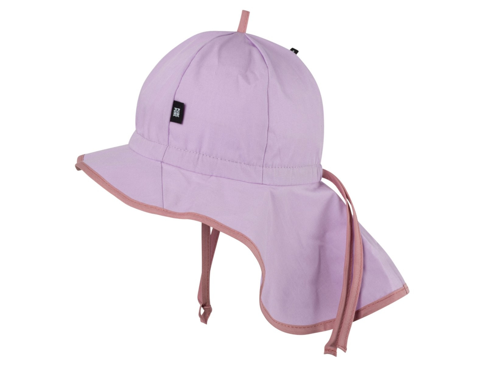 PURE PURE by Bauer Baby und Kinder Sonnenschutz Mütze mit Bindebändern UV 25 lavender Gr. 47