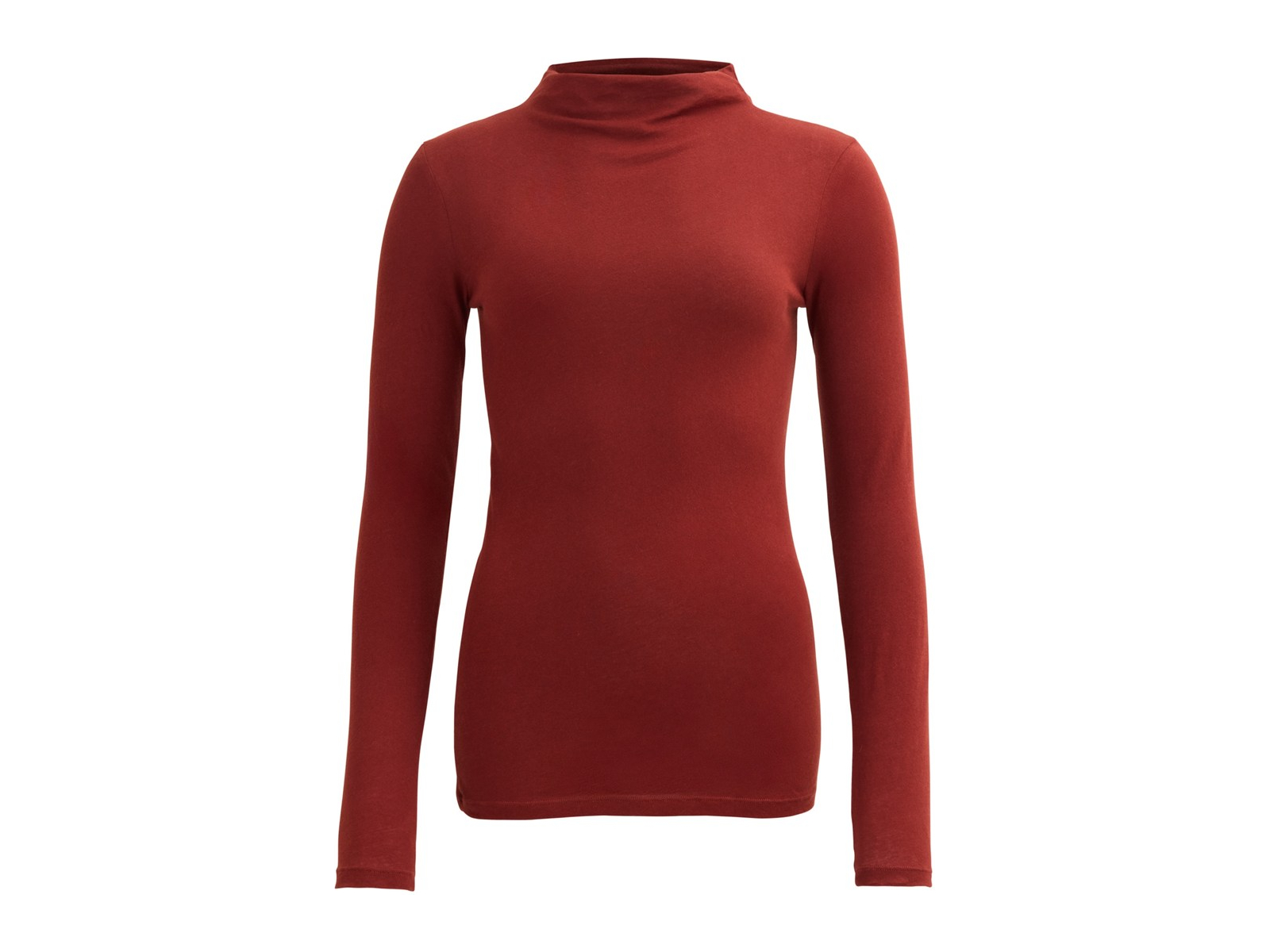 People Wear Organic Langarm-Shirt Rollkragen terrakotta M