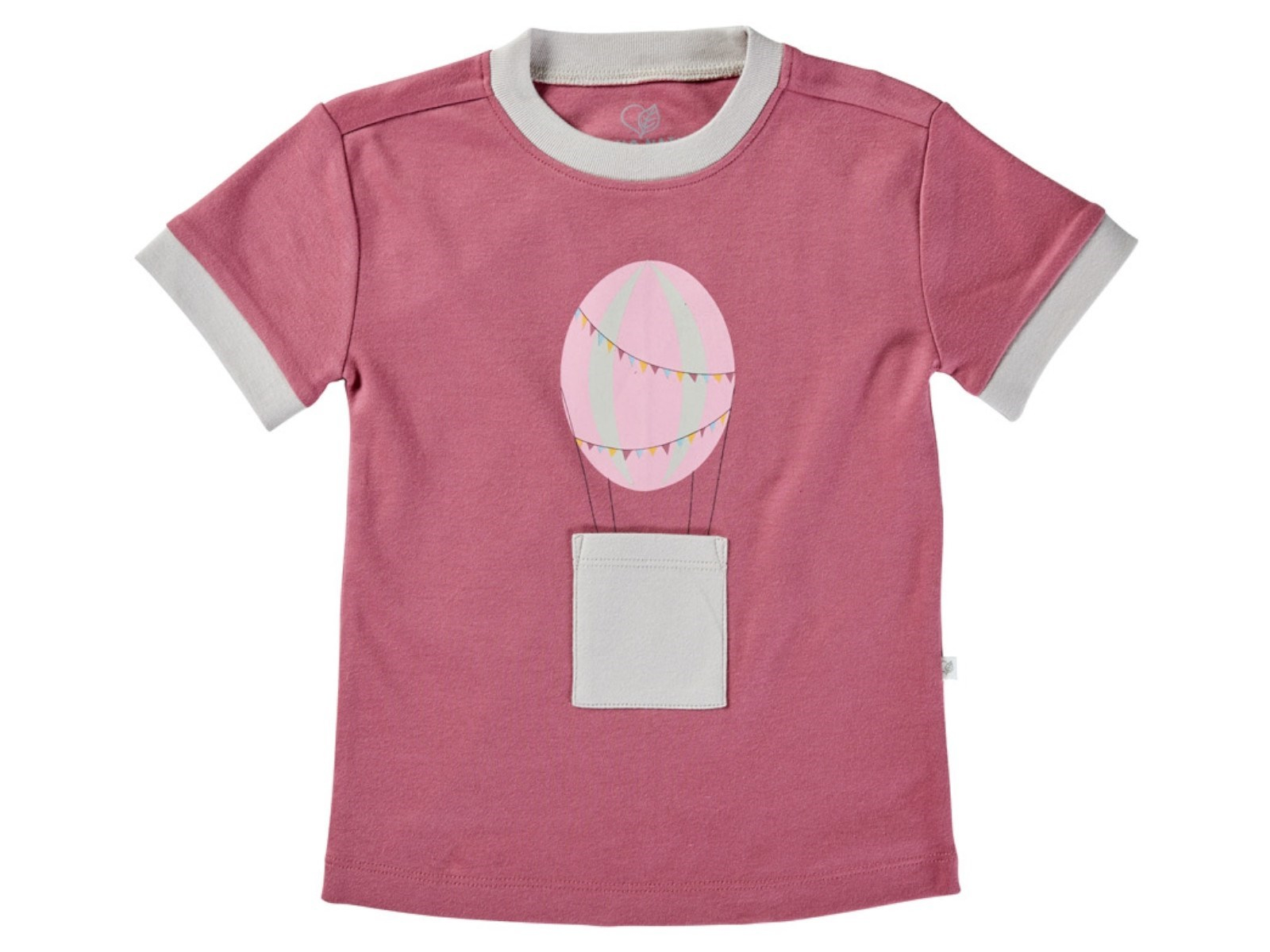 Kinder T-Shirt Bio-Baumwolle Heißluftballon beere Gr.86/92
